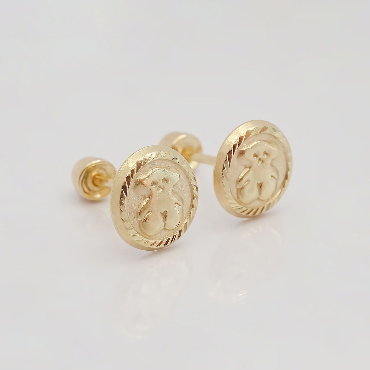 Amor Eterno - Broqueles Botón Touss / Aretes Oro 10k