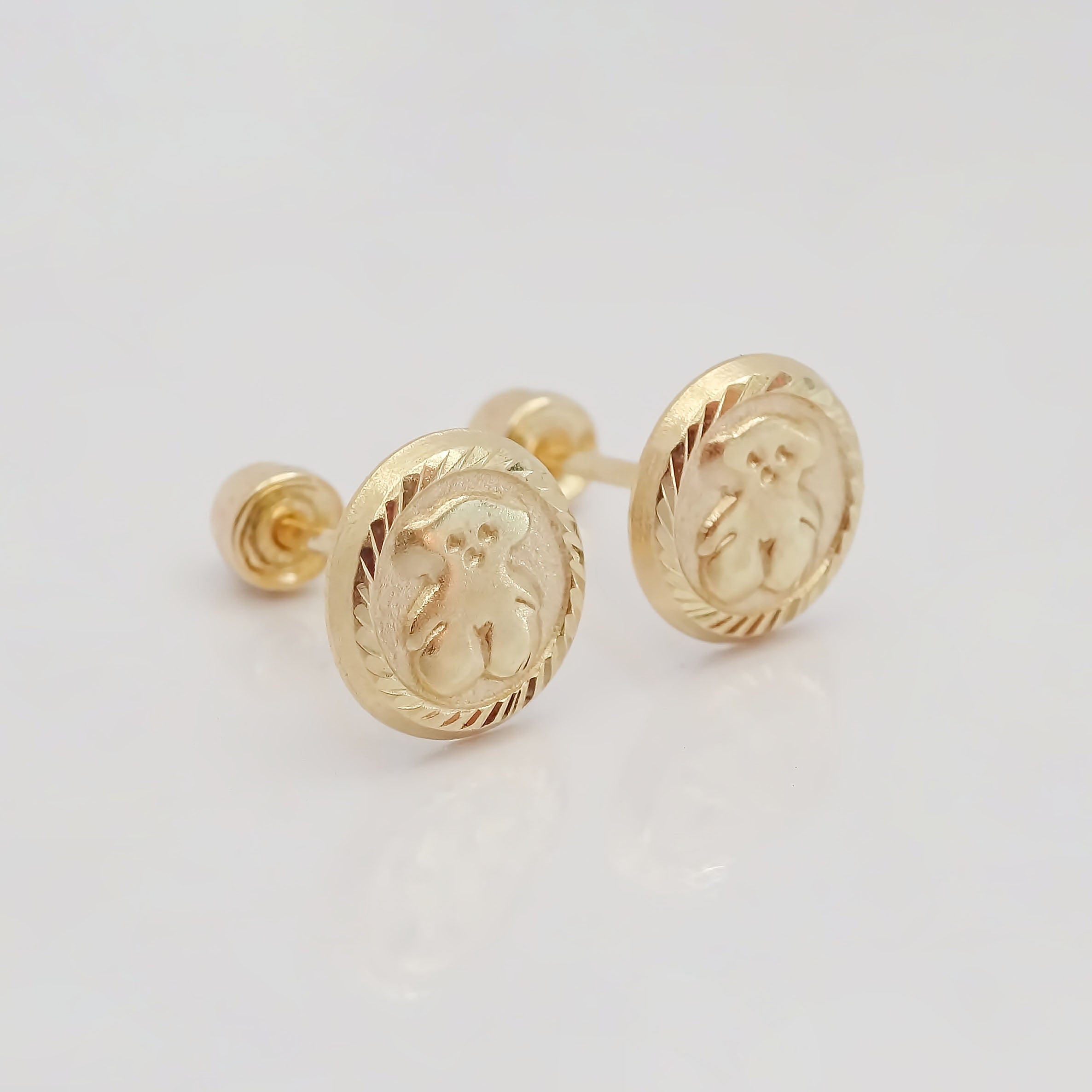 Amor Eterno - Broqueles Botón Touss / Aretes Oro 10k