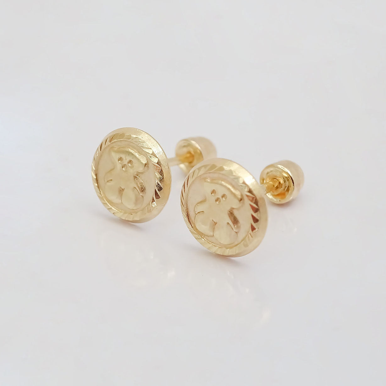 Amor Eterno - Broqueles Botón Touss / Aretes Oro 10k
