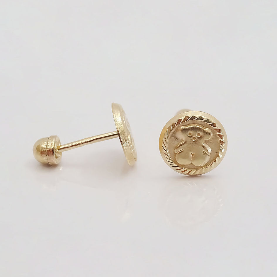 Amor Eterno - Broqueles Botón Touss / Aretes Oro 10k