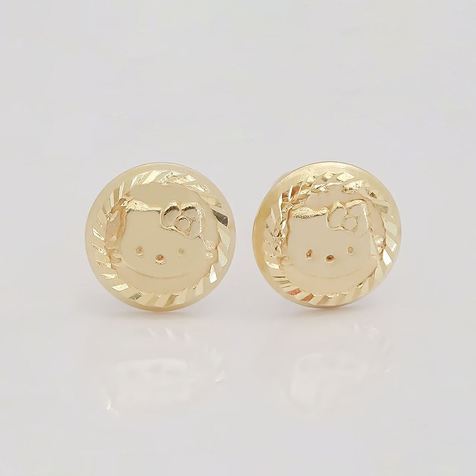 Amor Eterno - Broqueles / Botón Kitty / Aretes Oro 10k