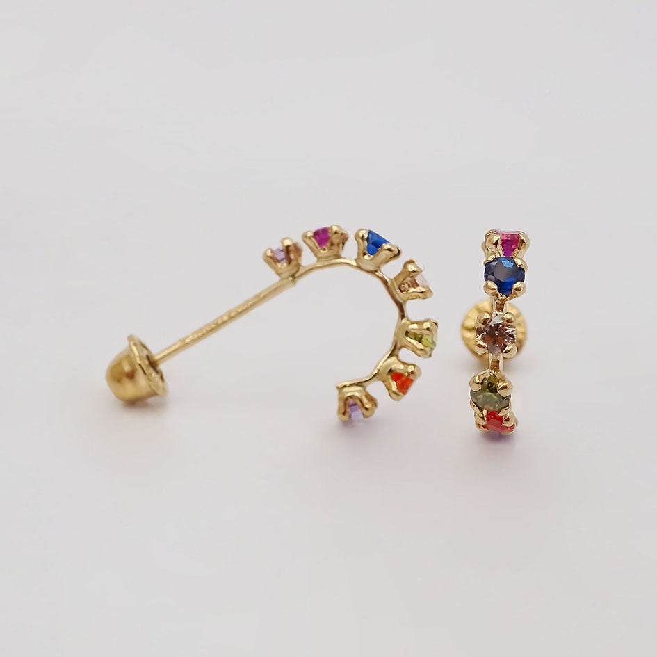 Amor Eterno - Broqueles Media Arracada / Aretes / Oro 10k / Colores