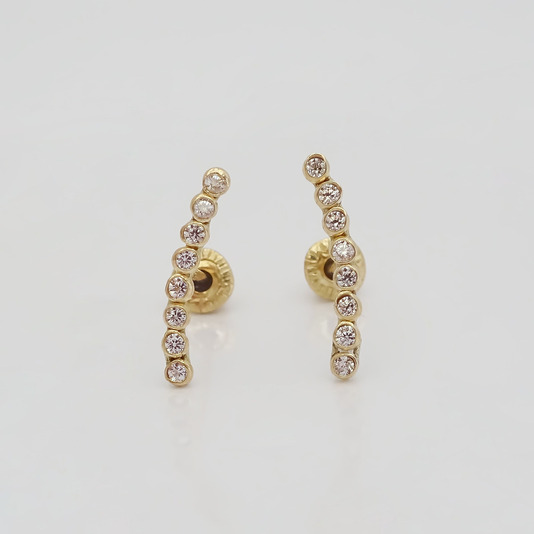 Amor Eterno - Broqueles Lambada Bebé / Aretes Oro 10k / Transparente