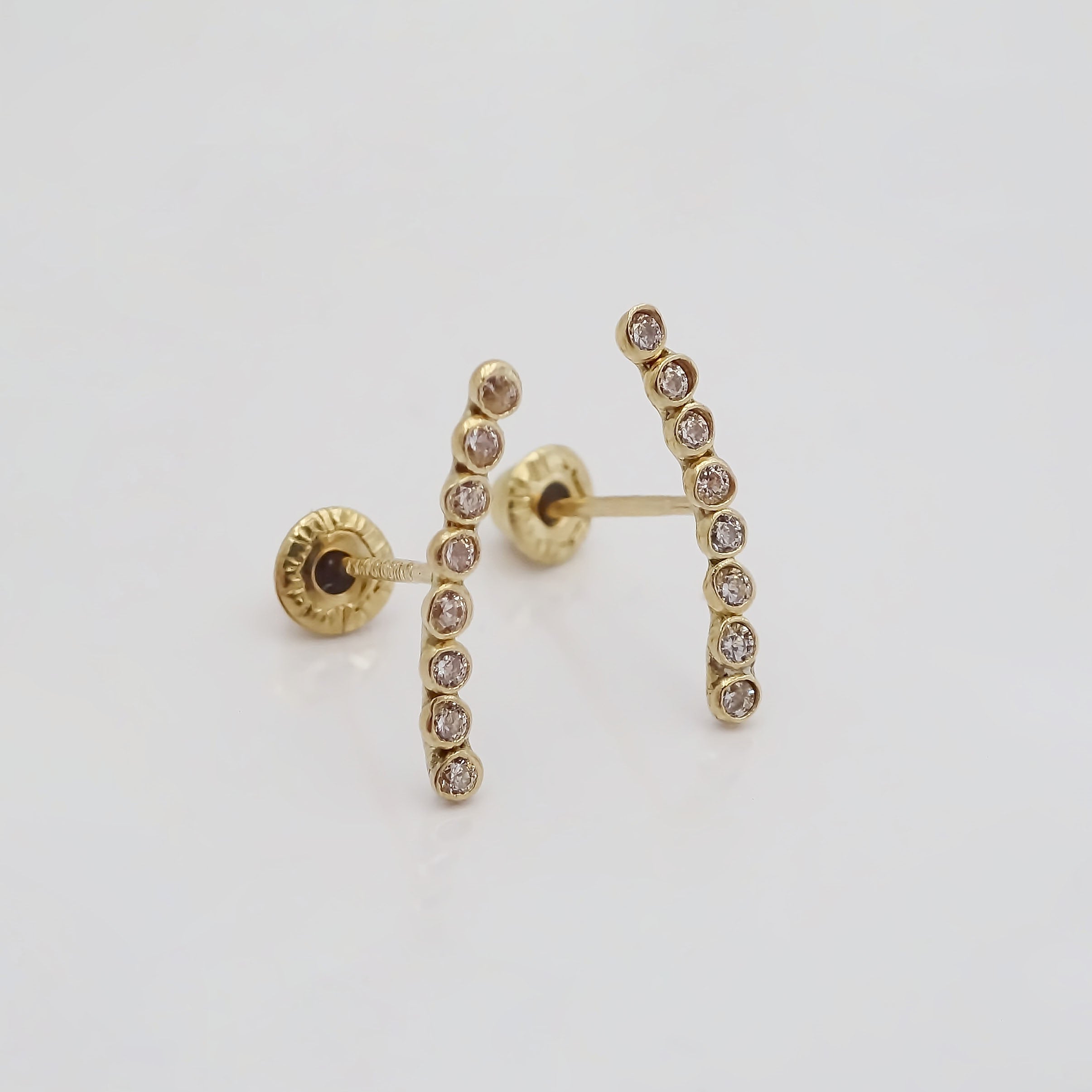 Amor Eterno - Broqueles Lambada Bebé / Aretes Oro 10k / Transparente