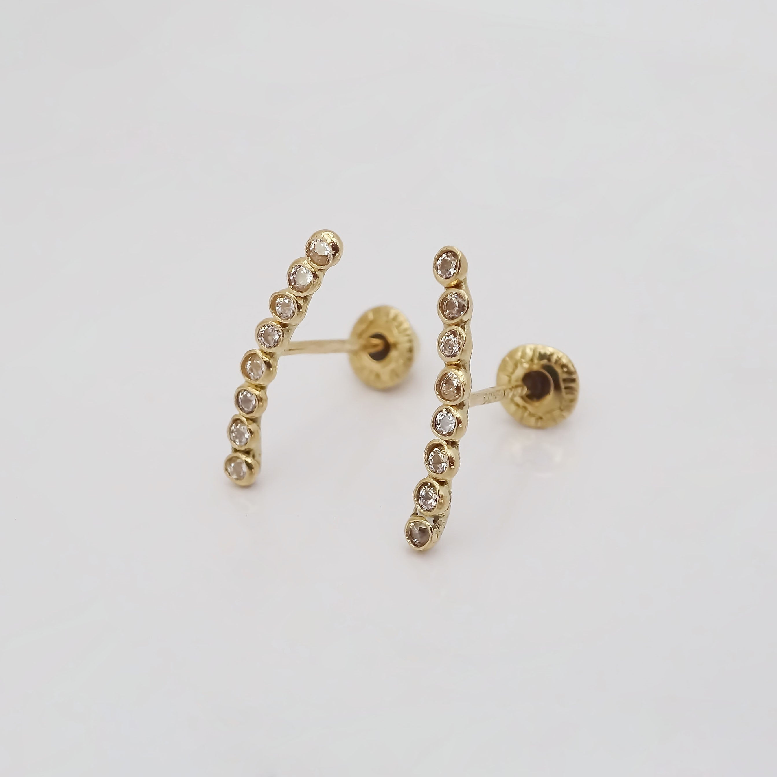 Amor Eterno - Broqueles Lambada Bebé / Aretes Oro 10k / Transparente