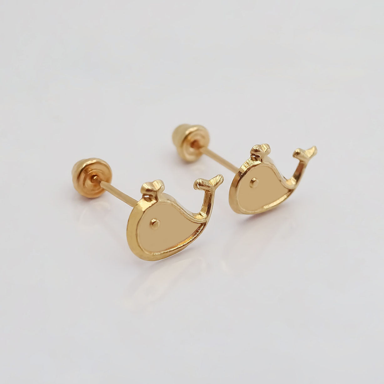 Amor Eterno - Broqueles Ballenita Bebé / Aretes / Oro 10k