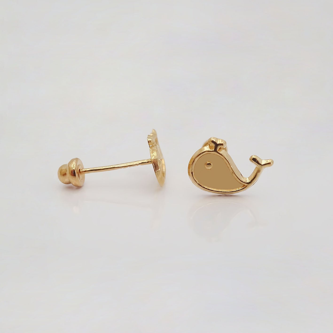 Amor Eterno - Broqueles Ballenita Bebé / Aretes / Oro 10k