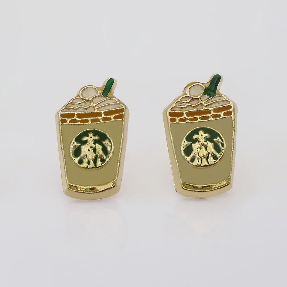 Amor Eterno - Broqueles Frappe Café Malteada / Oro 10k / Cappuccino