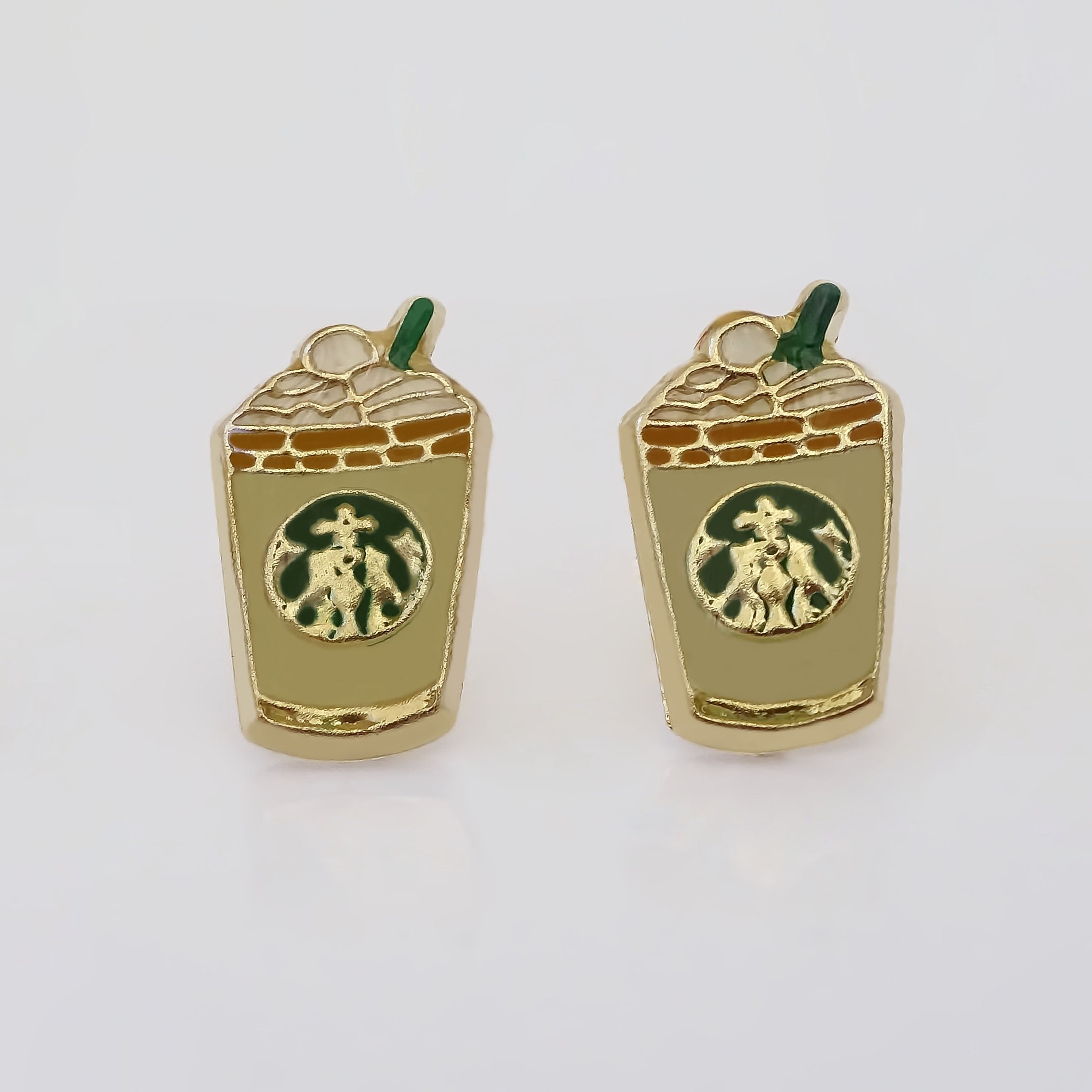 Amor Eterno - Broqueles Frappe Café Malteada / Oro 10k / Cappuccino