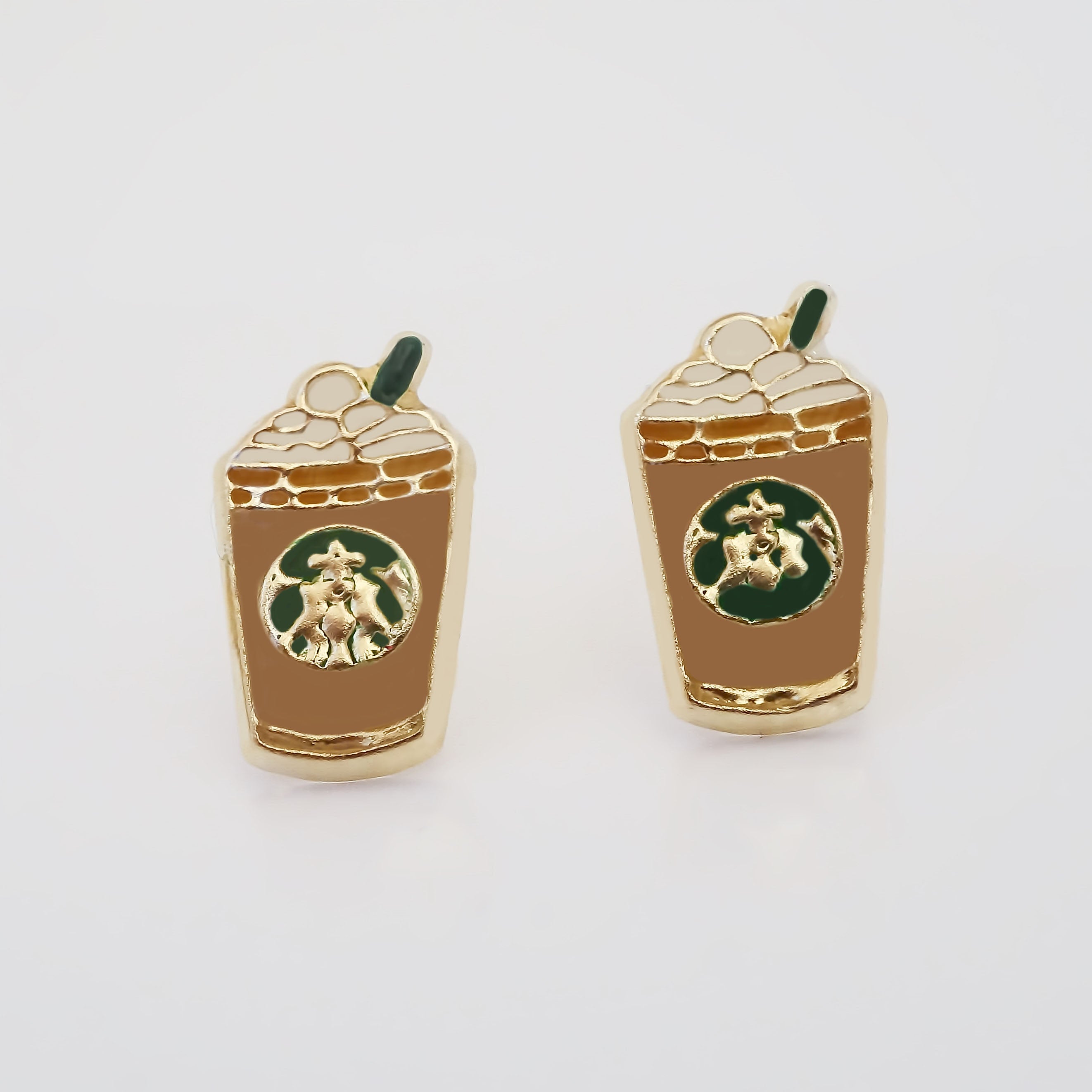 Amor Eterno - Broqueles Frappe Café Malteada / Oro 10k / Chocolate