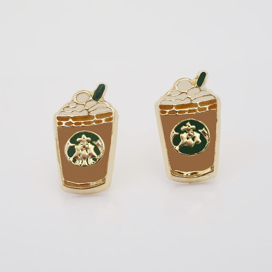 Amor Eterno - Broqueles Frappe Café Malteada / Oro 10k / Chocolate