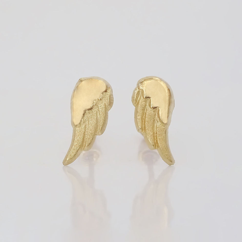 Amor Eterno - Broqueles Par Alas De Angel Due Tono / Oro 10k