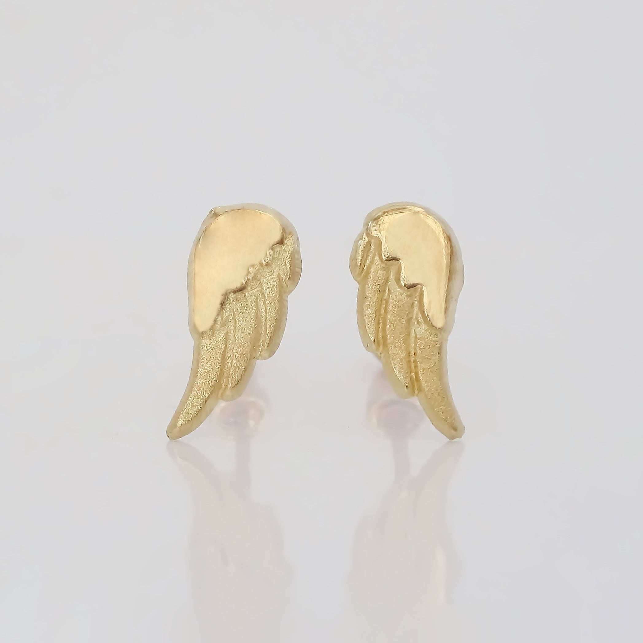 Amor Eterno - Broqueles Par Alas De Angel Due Tono / Oro 10k