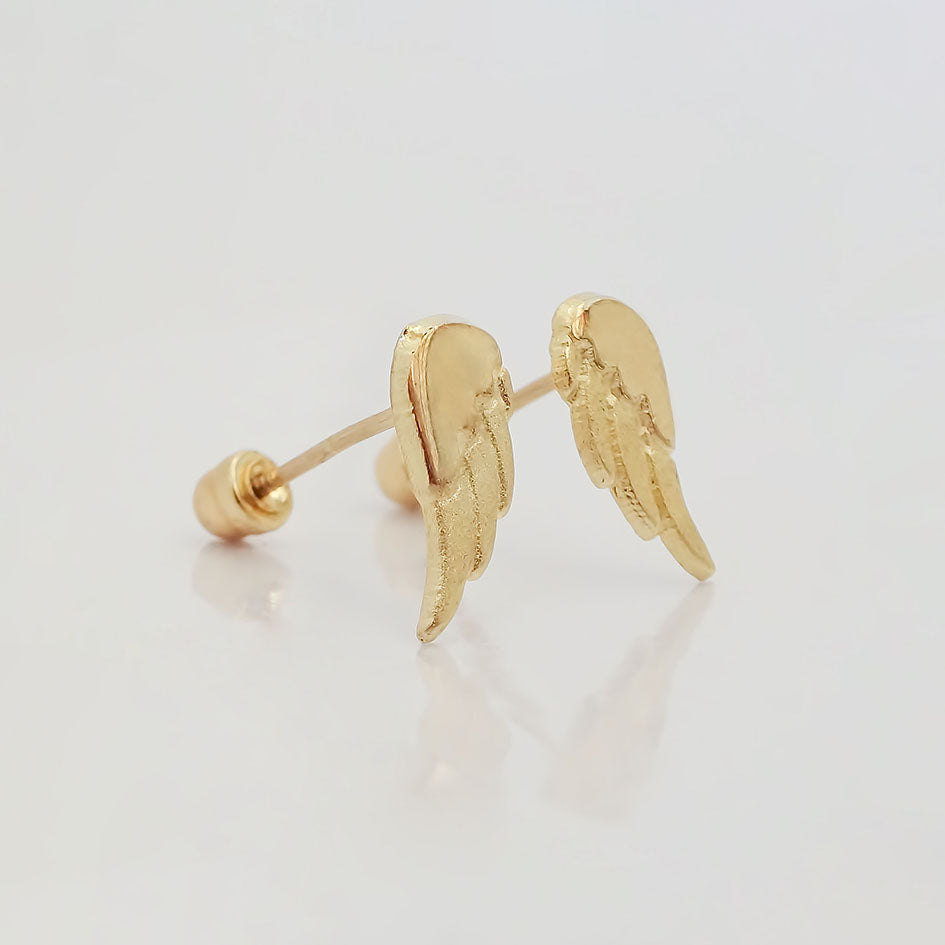 Amor Eterno - Broqueles Par Alas De Angel Due Tono / Oro 10k