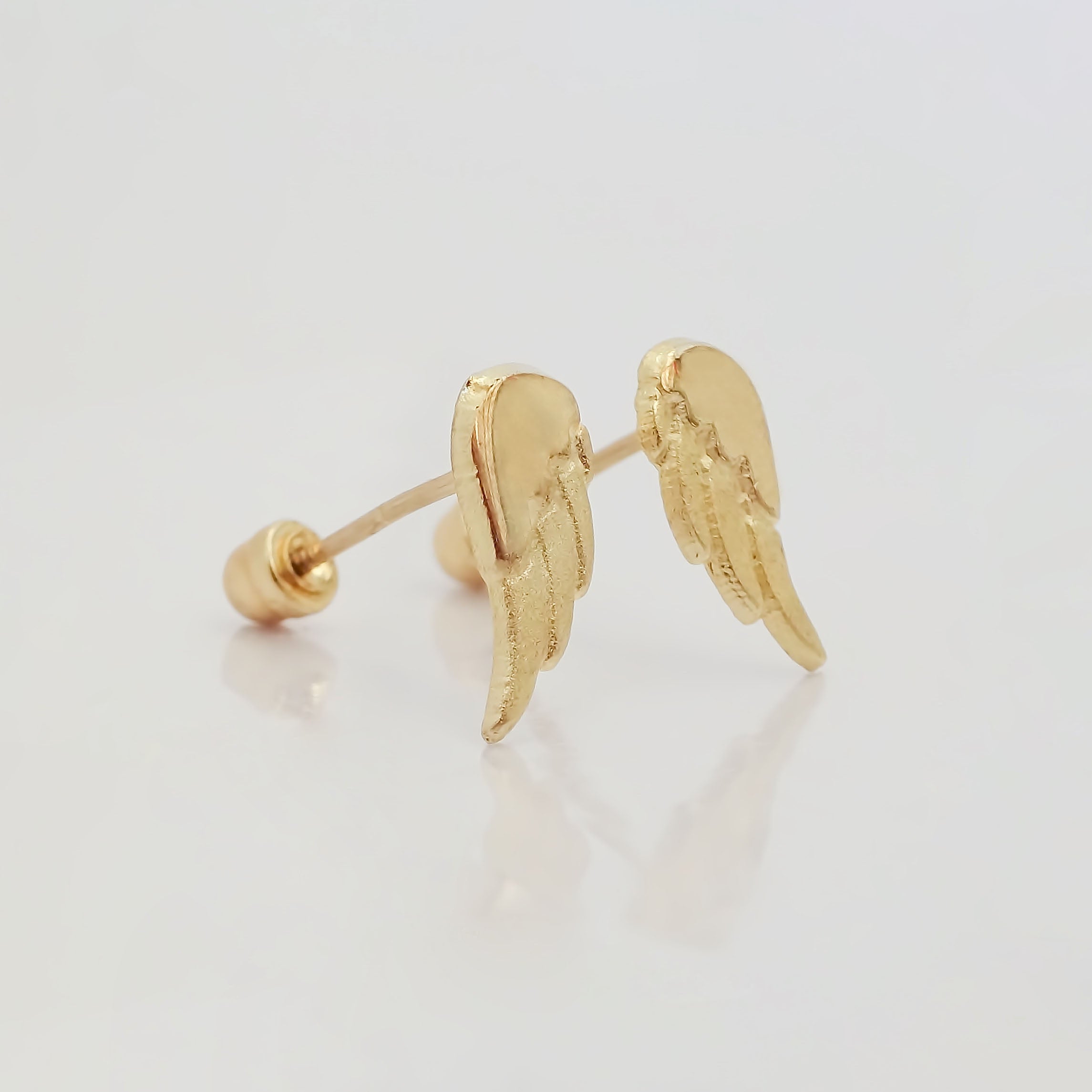 Amor Eterno - Broqueles Par Alas De Angel Due Tono / Oro 10k