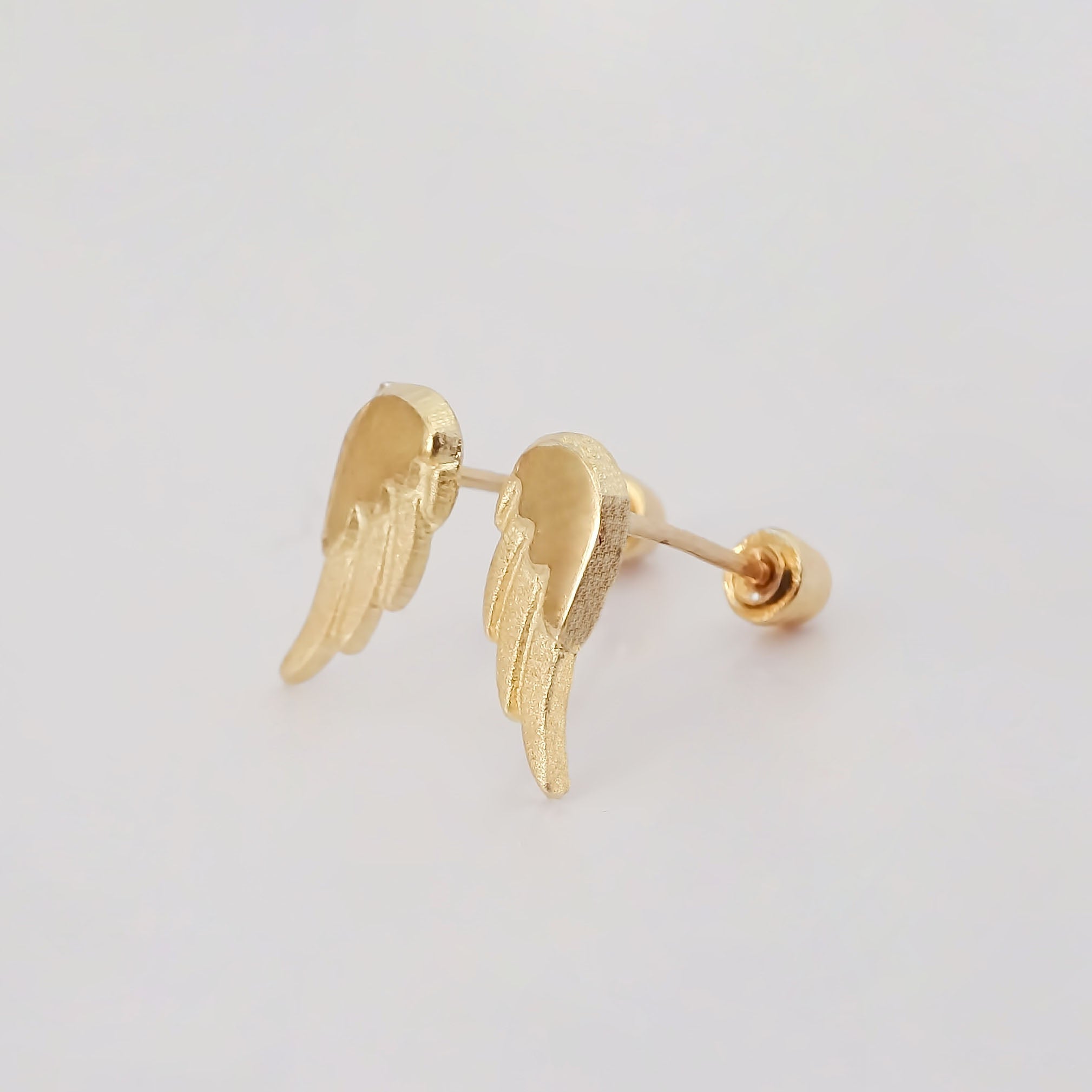 Amor Eterno - Broqueles Par Alas De Angel Due Tono / Oro 10k