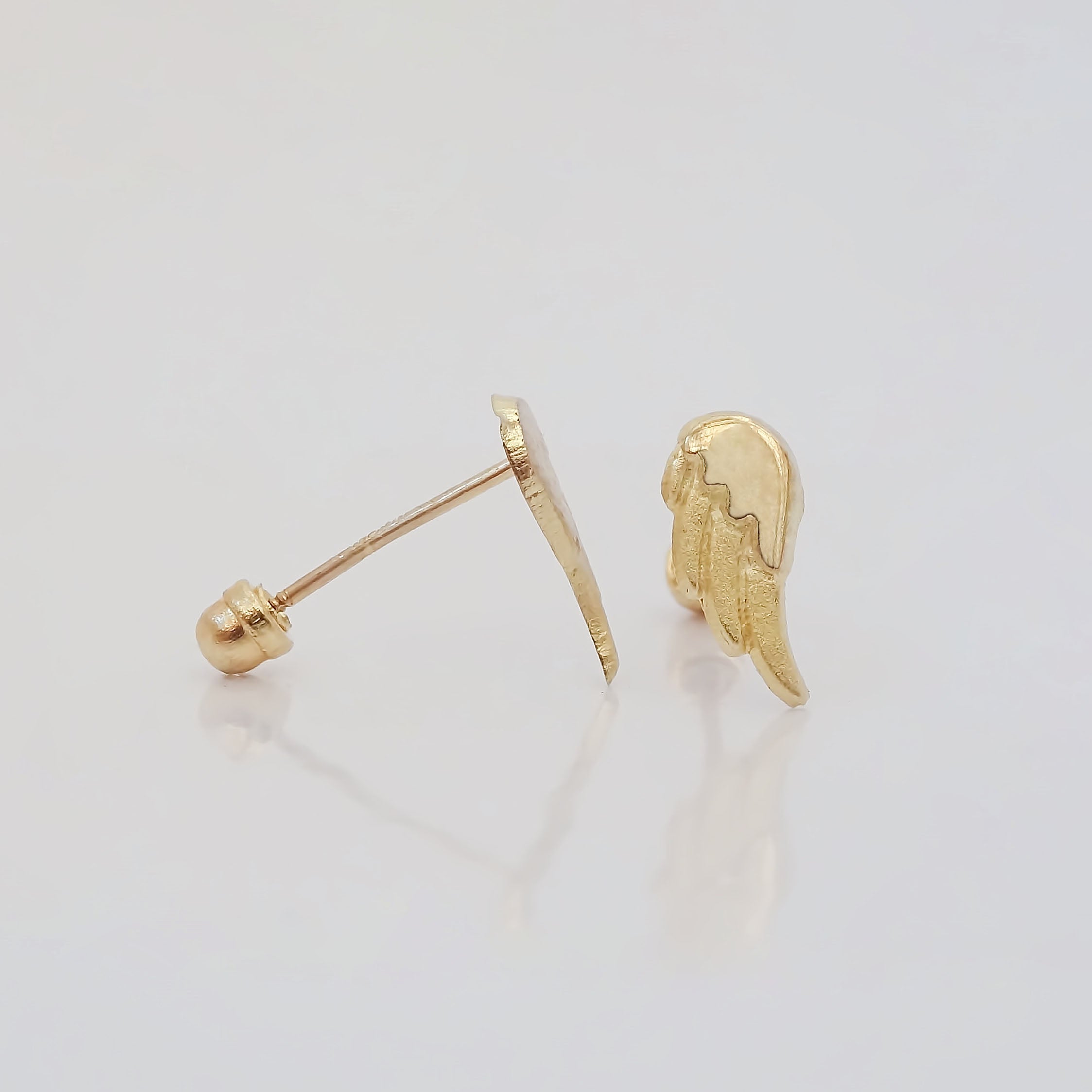 Amor Eterno - Broqueles Par Alas De Angel Due Tono / Oro 10k