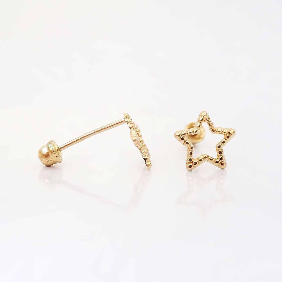 Amor Eterno - Broqueles Merengue Aretes / Oro 10k / Estrella