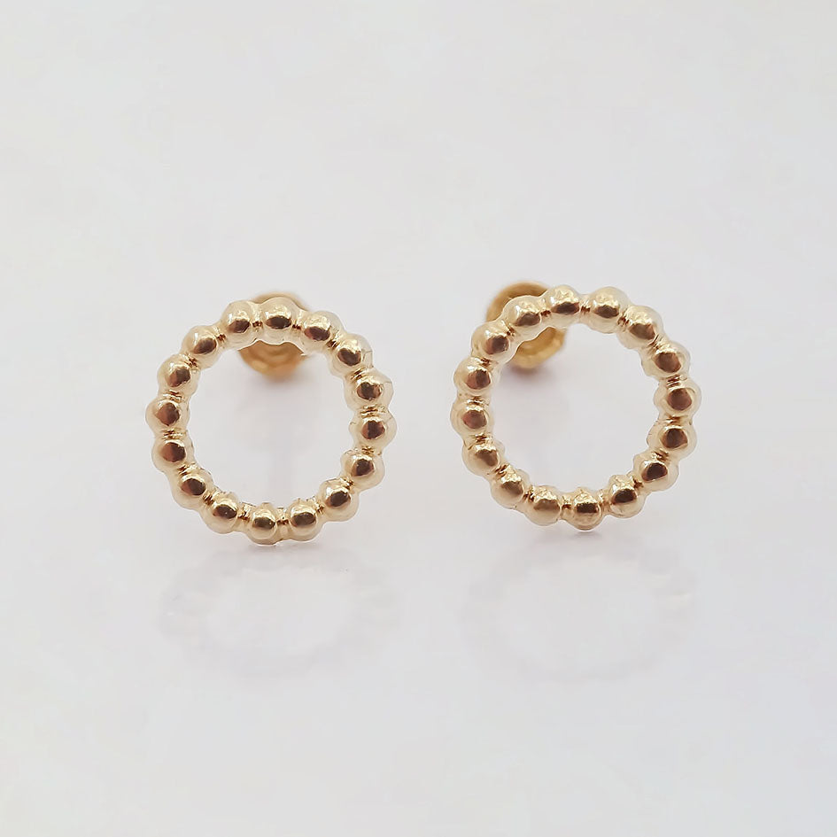 Amor Eterno - Broqueles Merengue Aretes / Oro 10k / Círculo