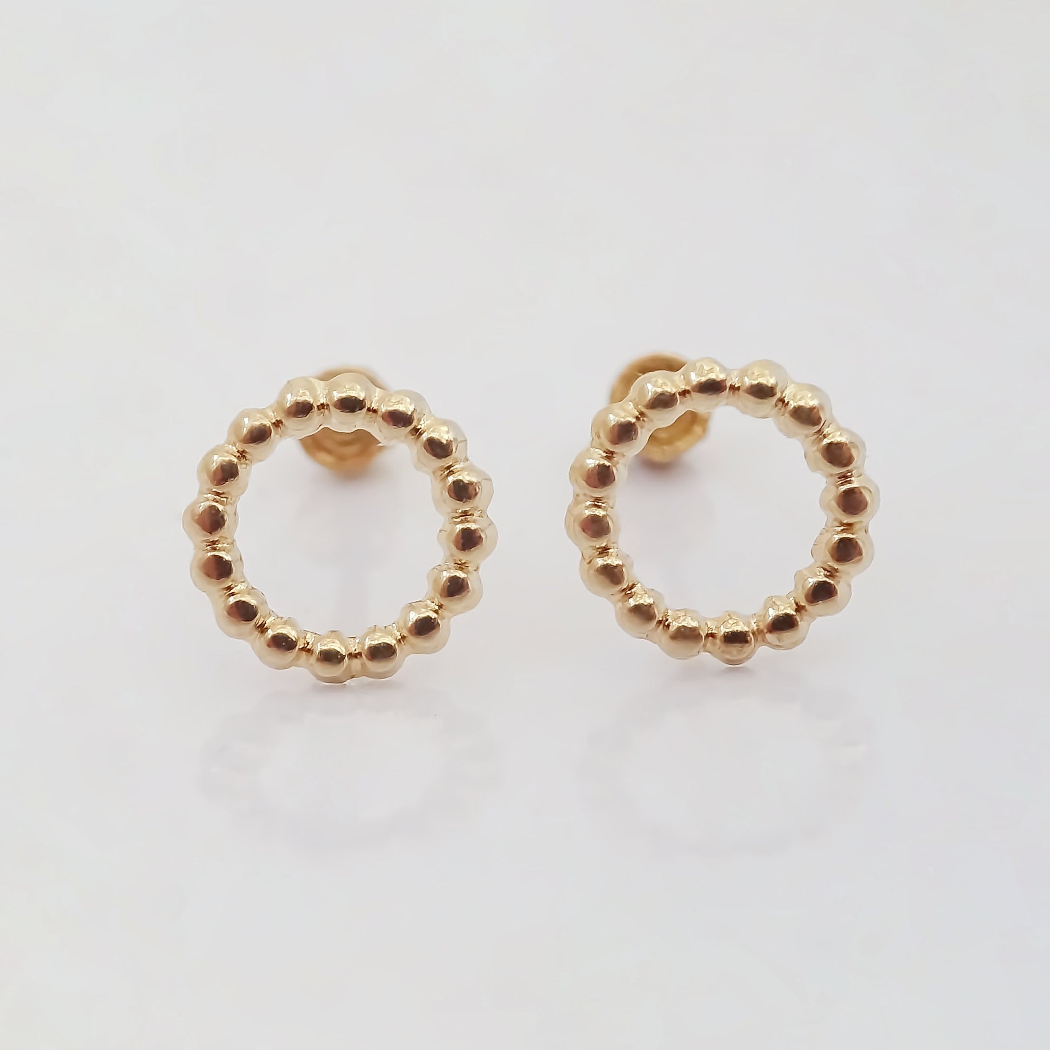 Amor Eterno - Broqueles Merengue Aretes / Oro 10k / Círculo