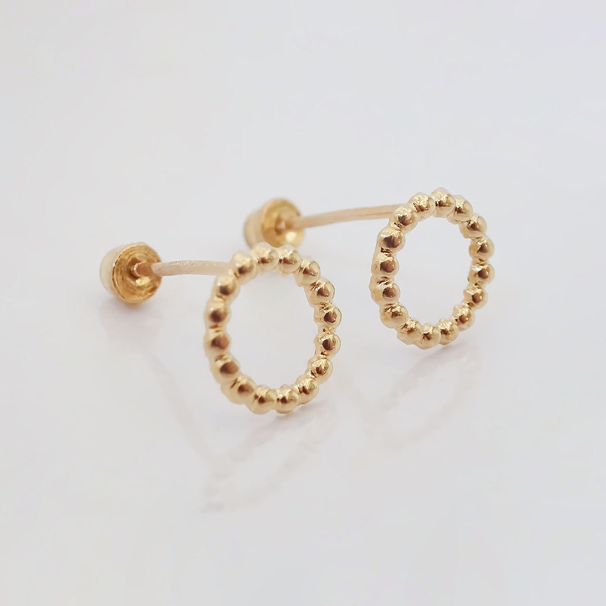 Amor Eterno - Broqueles Merengue Aretes / Oro 10k / Círculo