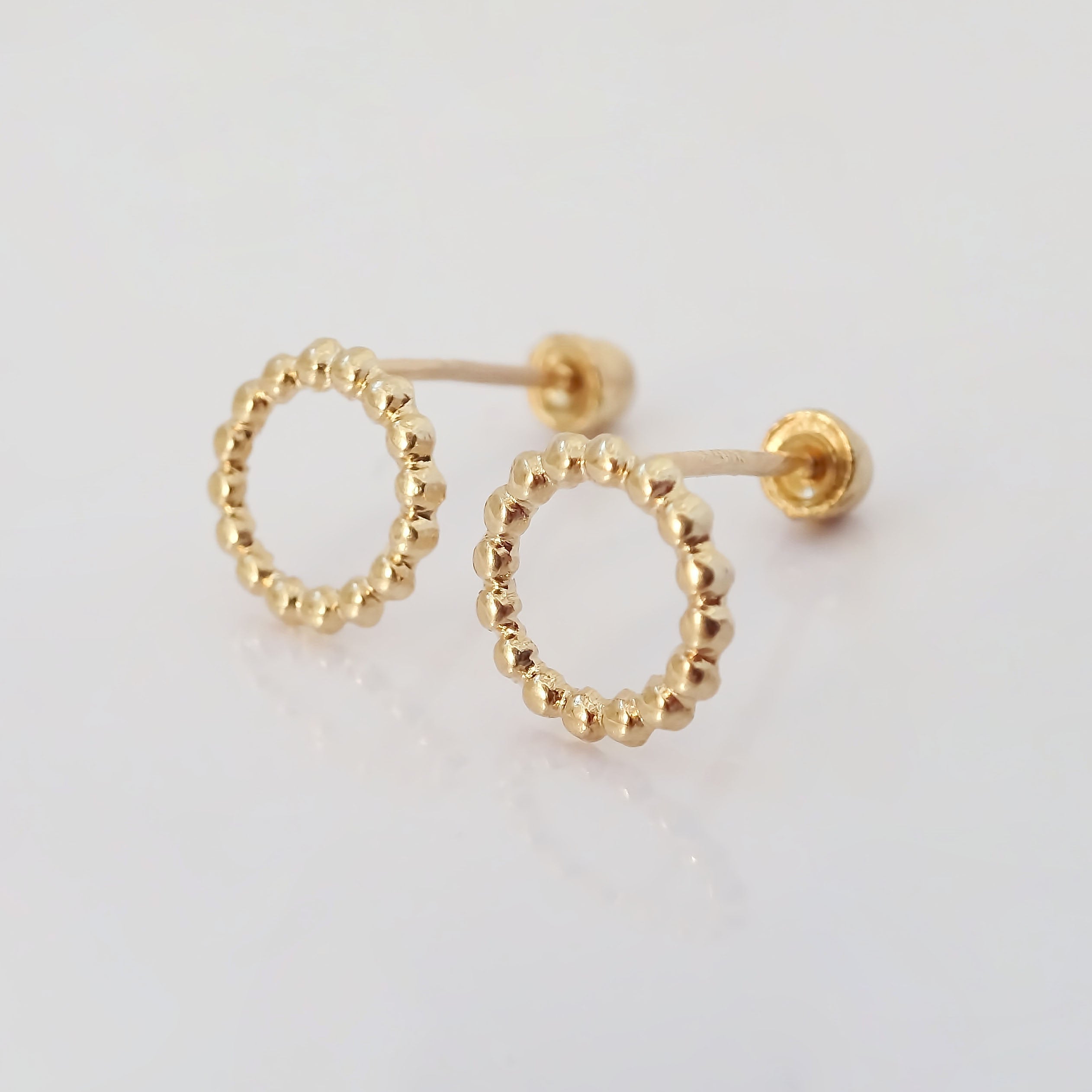Amor Eterno - Broqueles Merengue Aretes / Oro 10k / Círculo