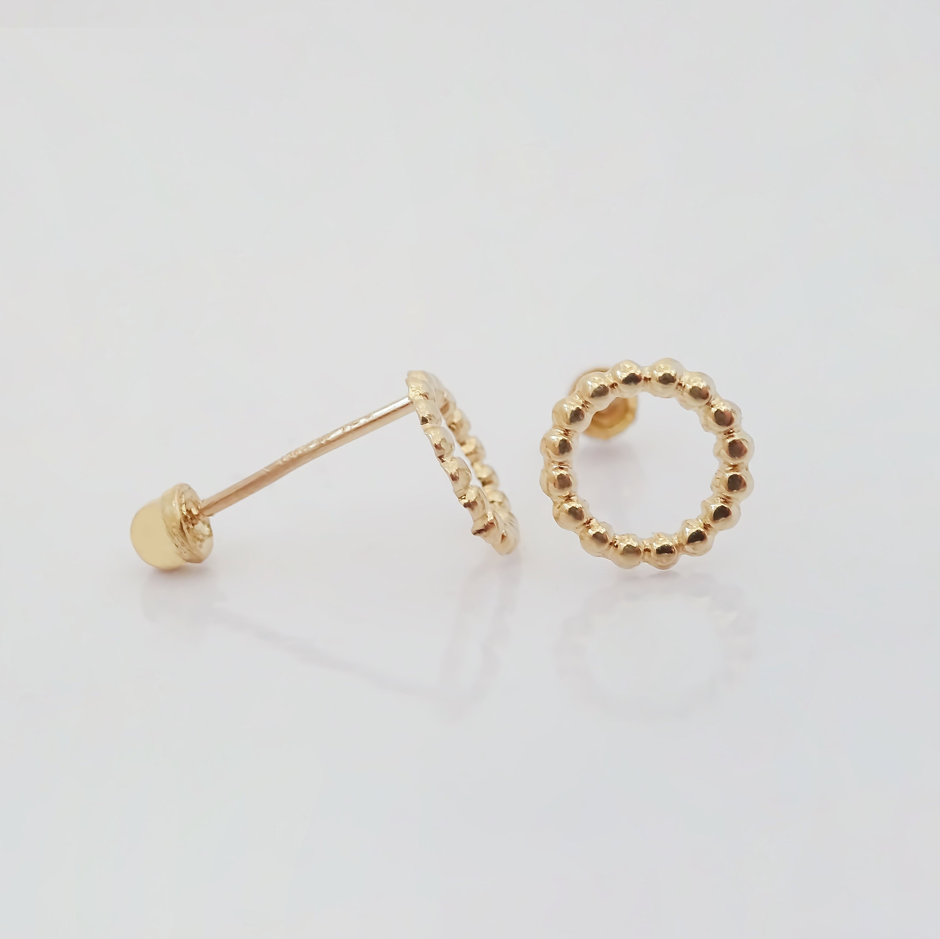 Amor Eterno - Broqueles Merengue Aretes / Oro 10k / Círculo