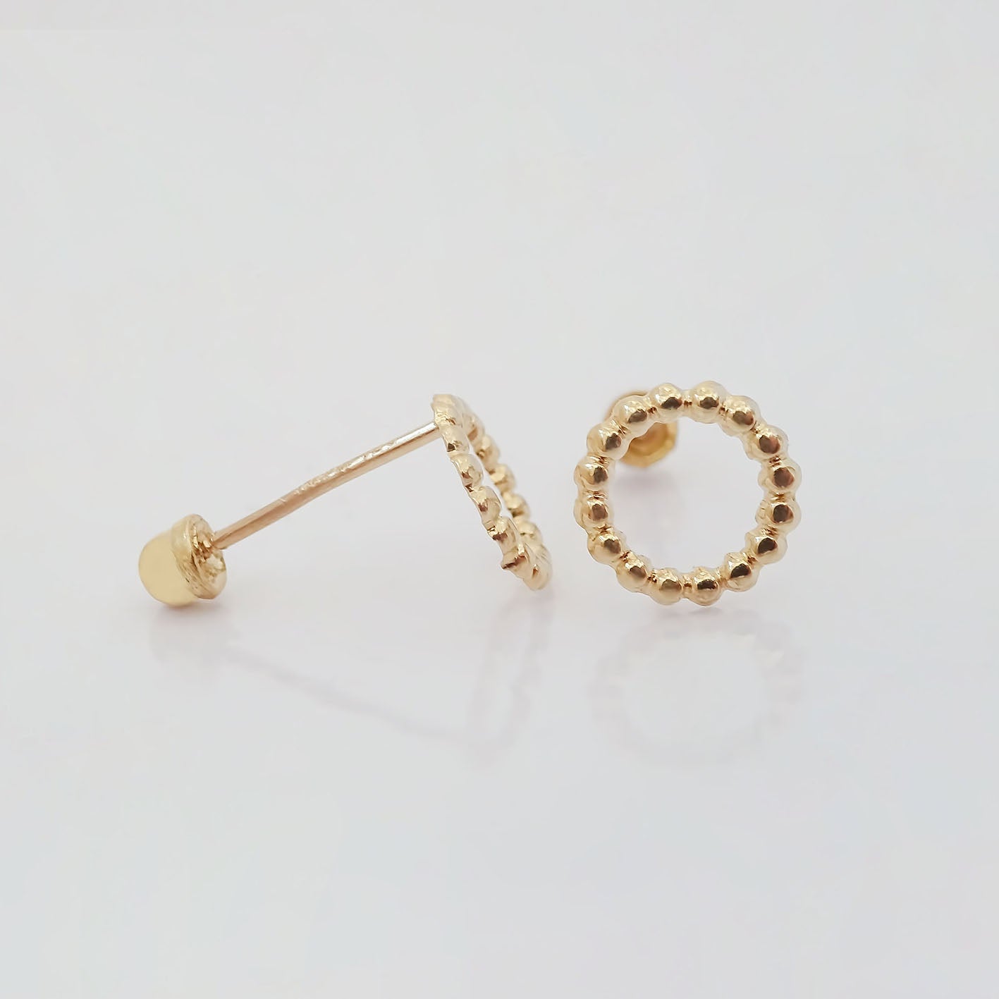 Amor Eterno - Broqueles Merengue Aretes / Oro 10k / Círculo