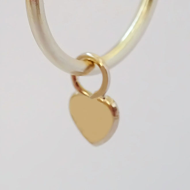 Amor Eterno  - Dije Con Arracada / Corazón Relleno / Oro 10k