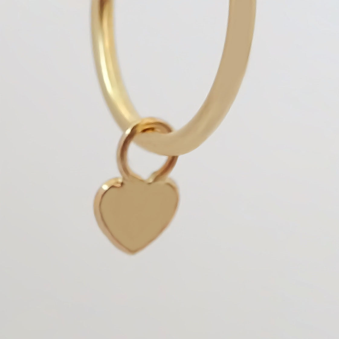 Amor Eterno - 2 Dijes Para Arracada Corazón Oro 10k / RELLENO