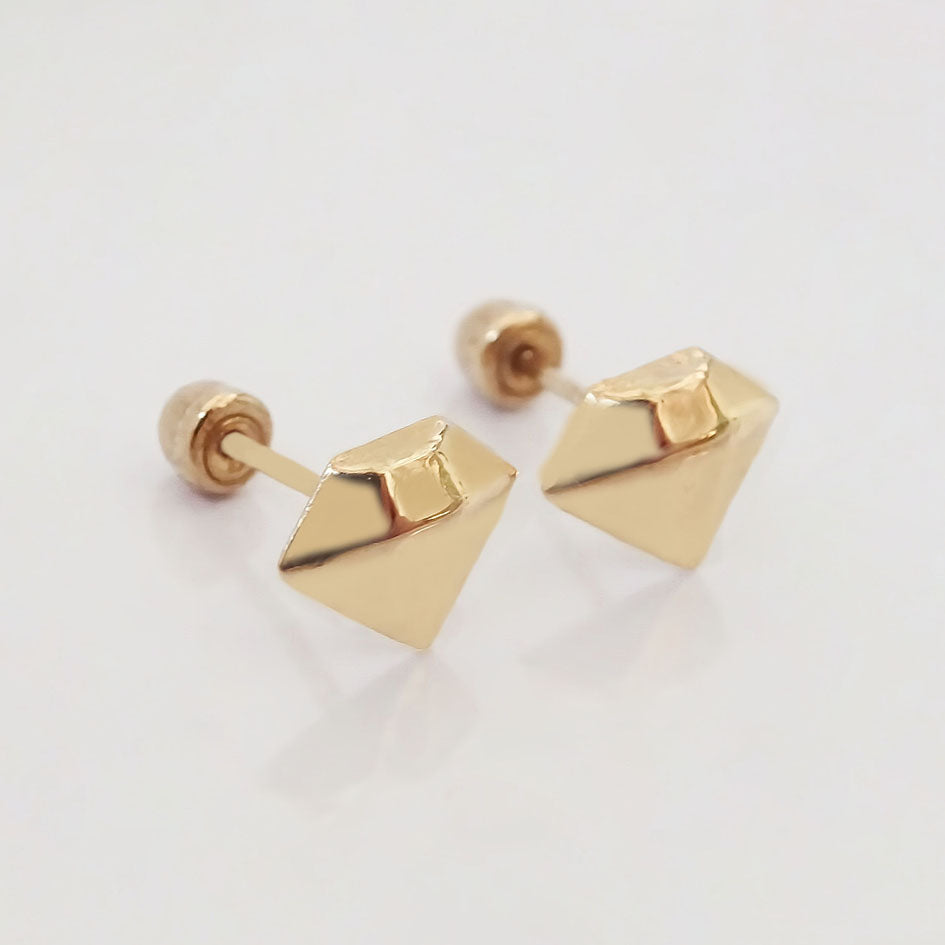 Amor Eterno - Broqueles Diamante Vector Aretes / Oro 10k