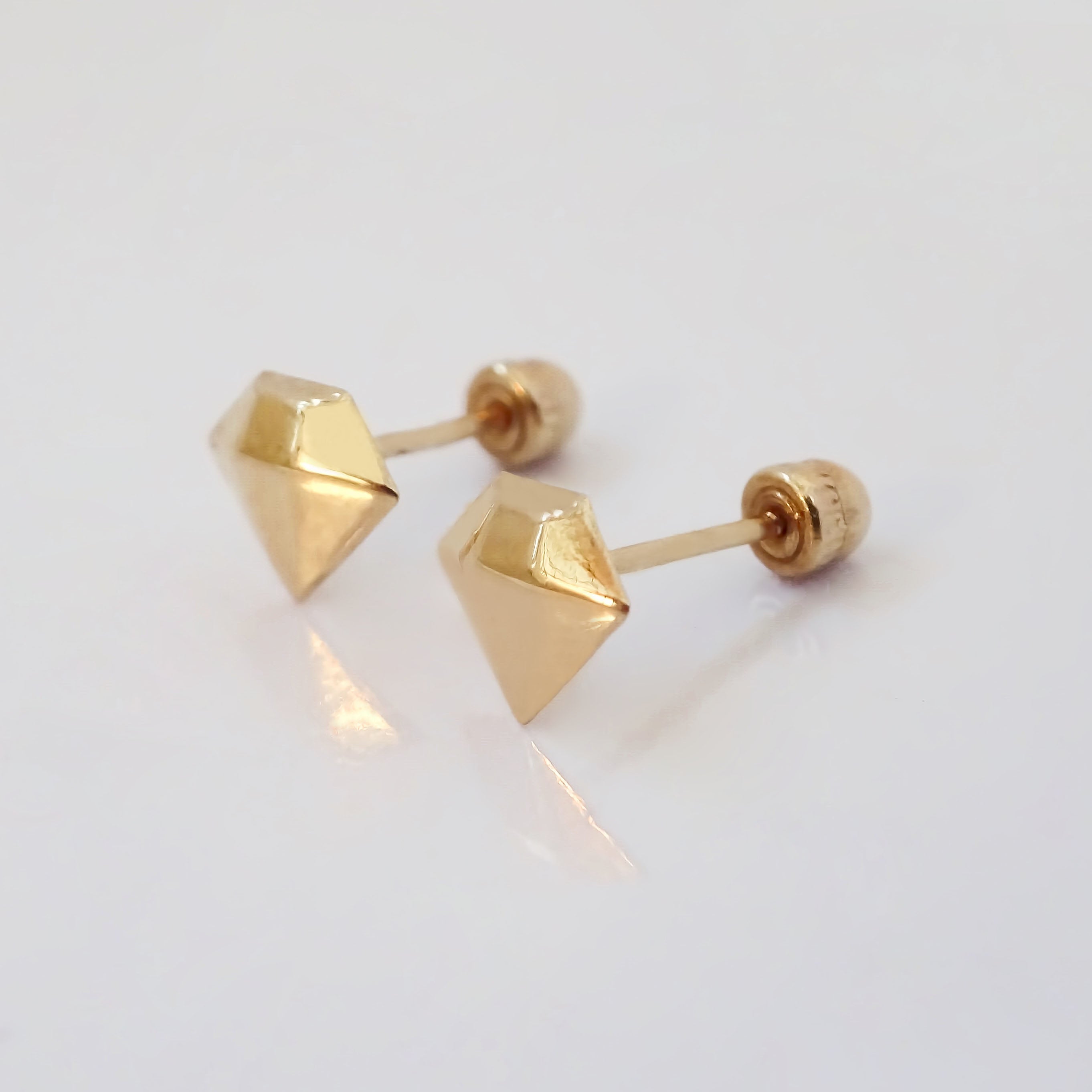 Amor Eterno - Broqueles Diamante Vector Aretes / Oro 10k