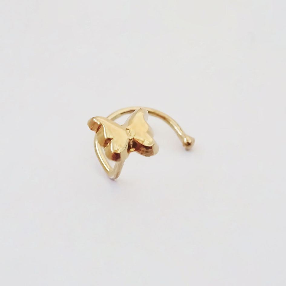 Amor Eterno- Piercing Nariz Mariposa / Oro Sólido 10k