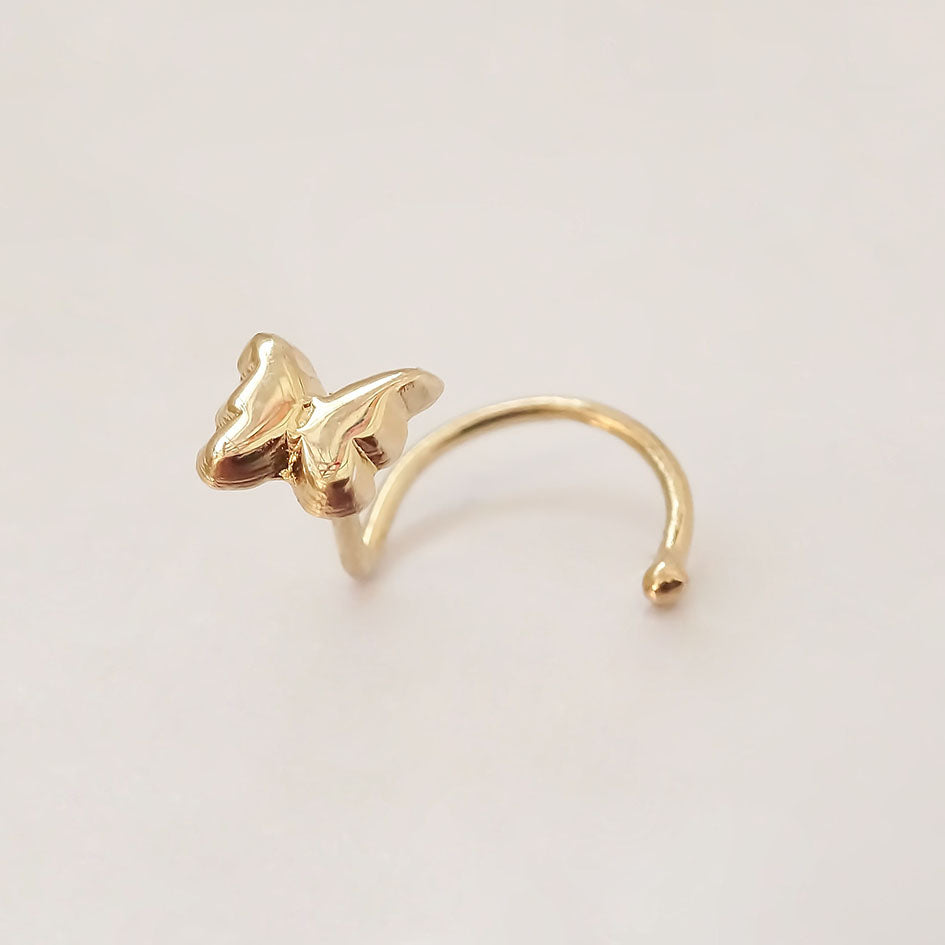 Amor Eterno- Piercing Nariz Mariposa / Oro Sólido 10k