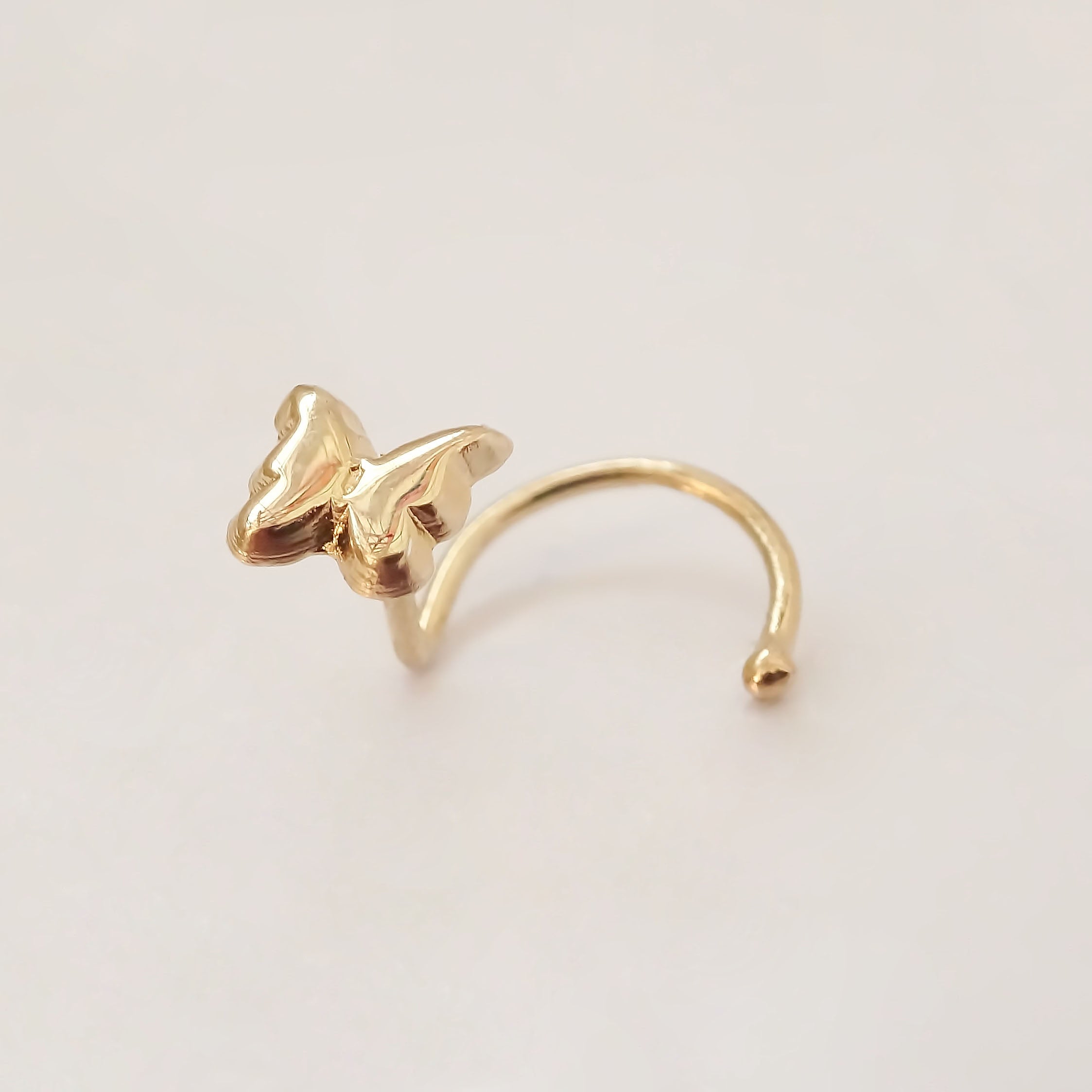 Amor Eterno- Piercing Nariz Mariposa / Oro Sólido 10k
