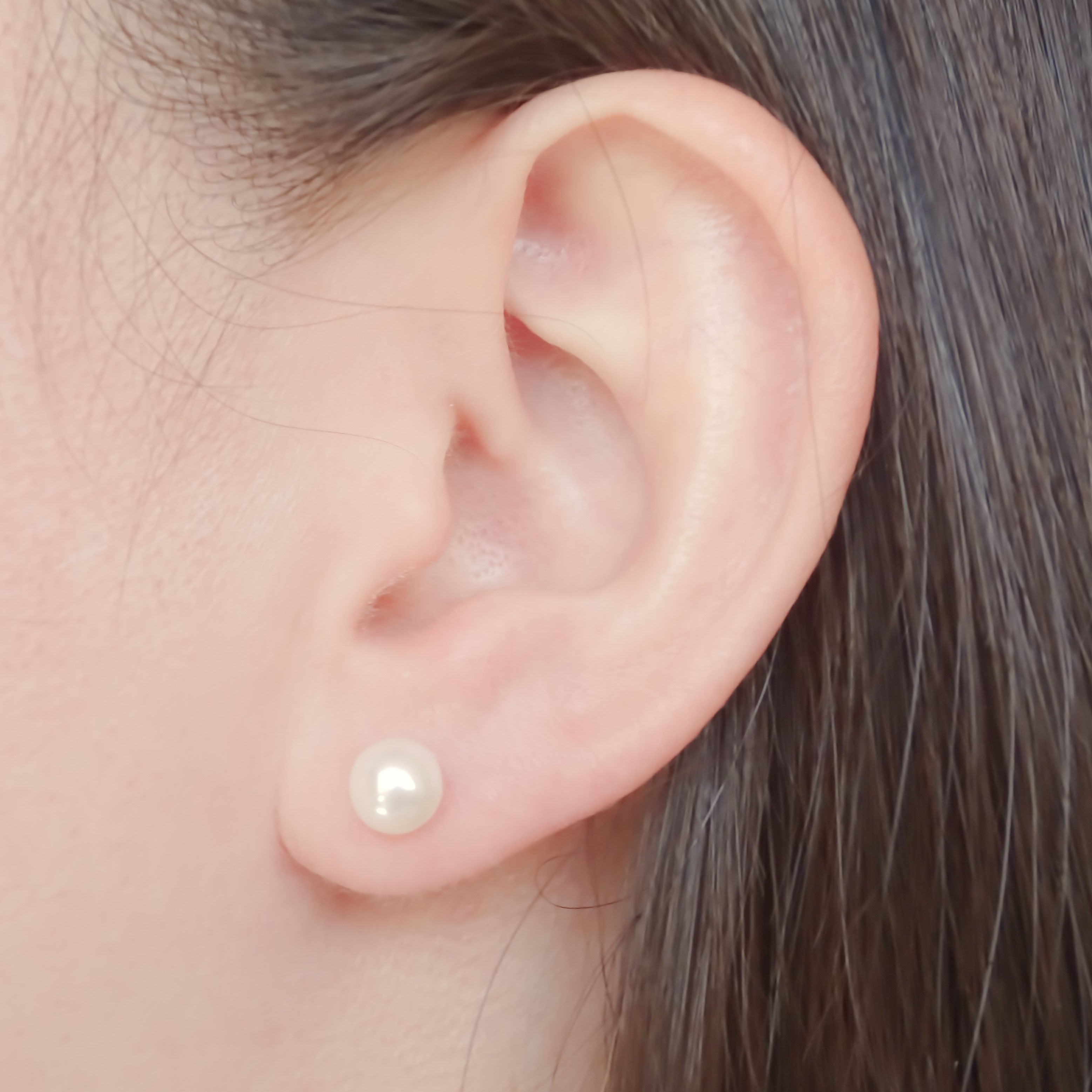 Amor Eterno - Broqueles / Perla Chica 6mm / Aretes Oro 10k