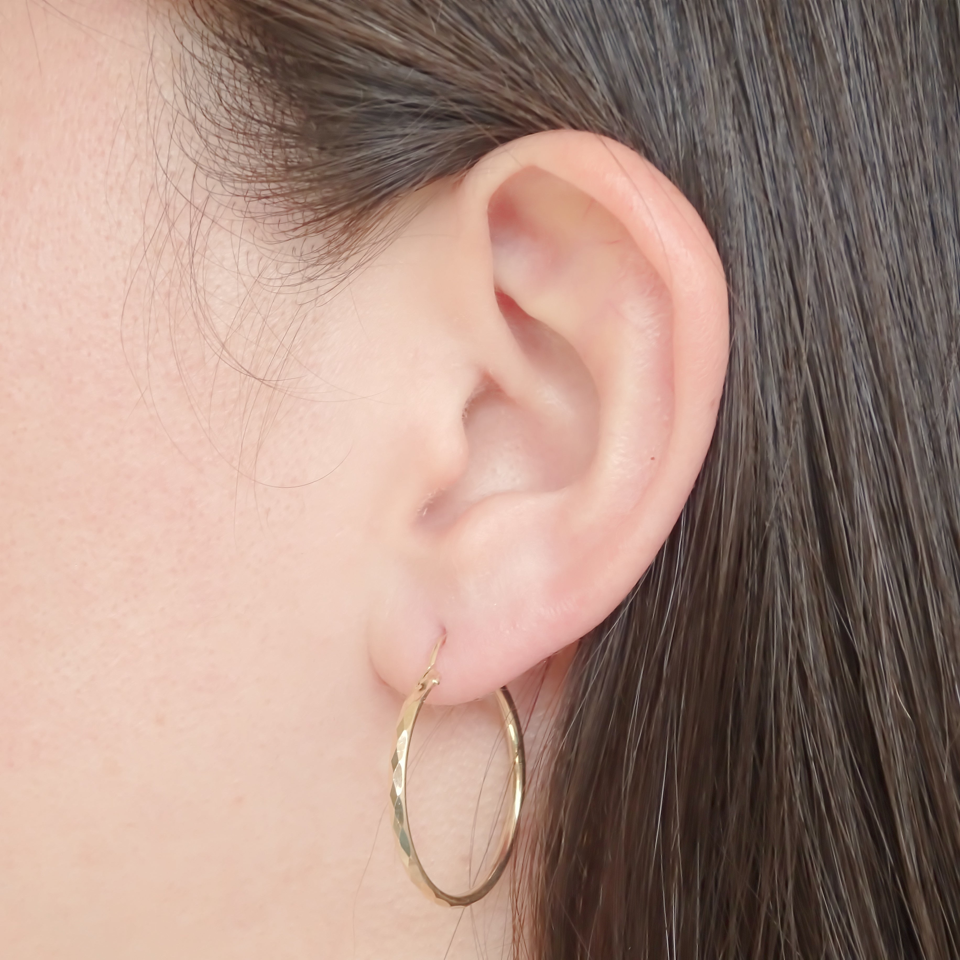 Amor Eterno - Arracadas / Facetado 2.5cm Oro14k