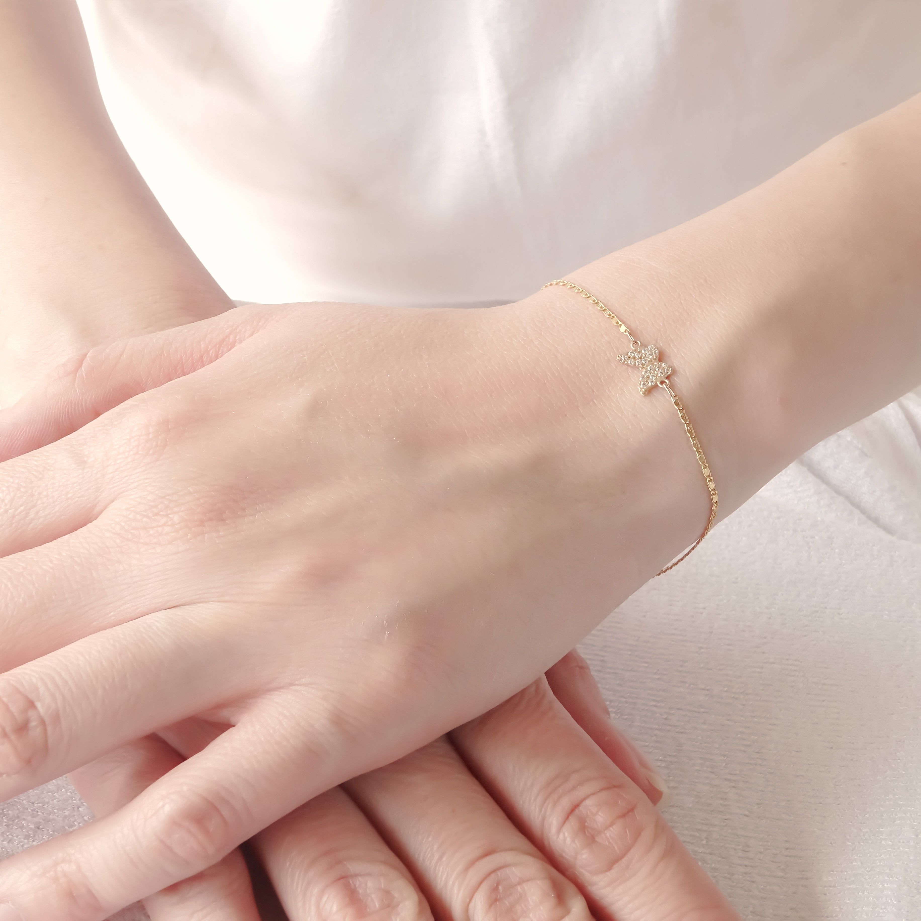 Amor Eterno - Pulsera Mariposa / Oro Sólido 10k