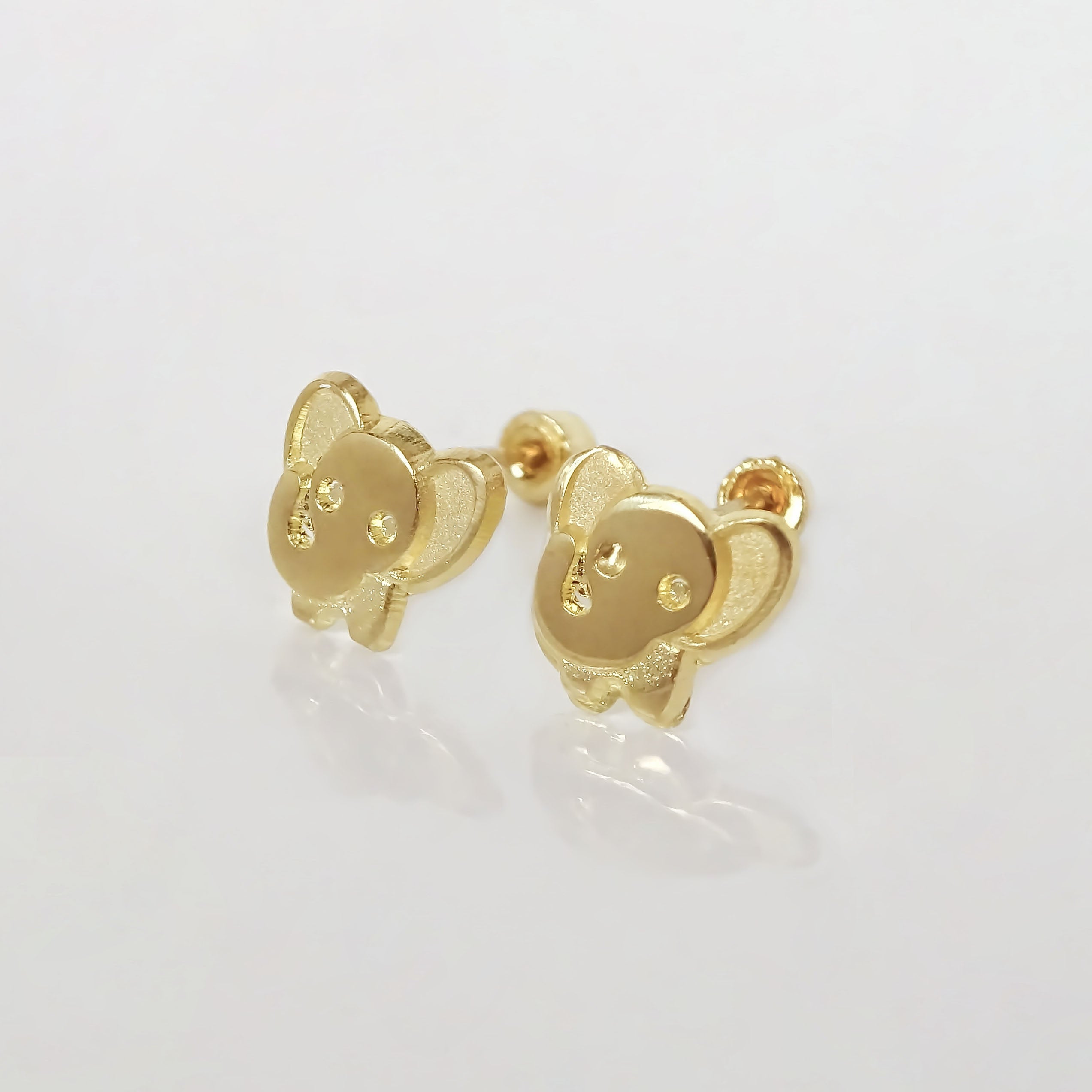 Amor Eterno - Broqueles Elefantito Bebé / Aretes Oro 10k
