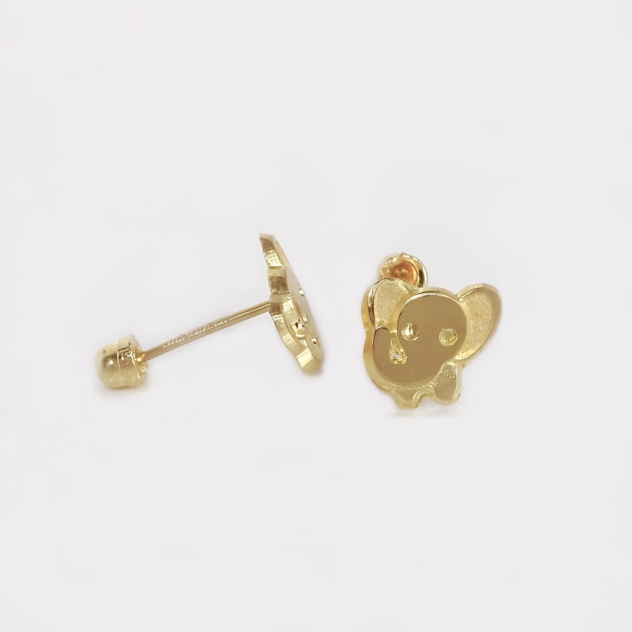 Amor Eterno - Broqueles Elefantito Bebé / Aretes Oro 10k