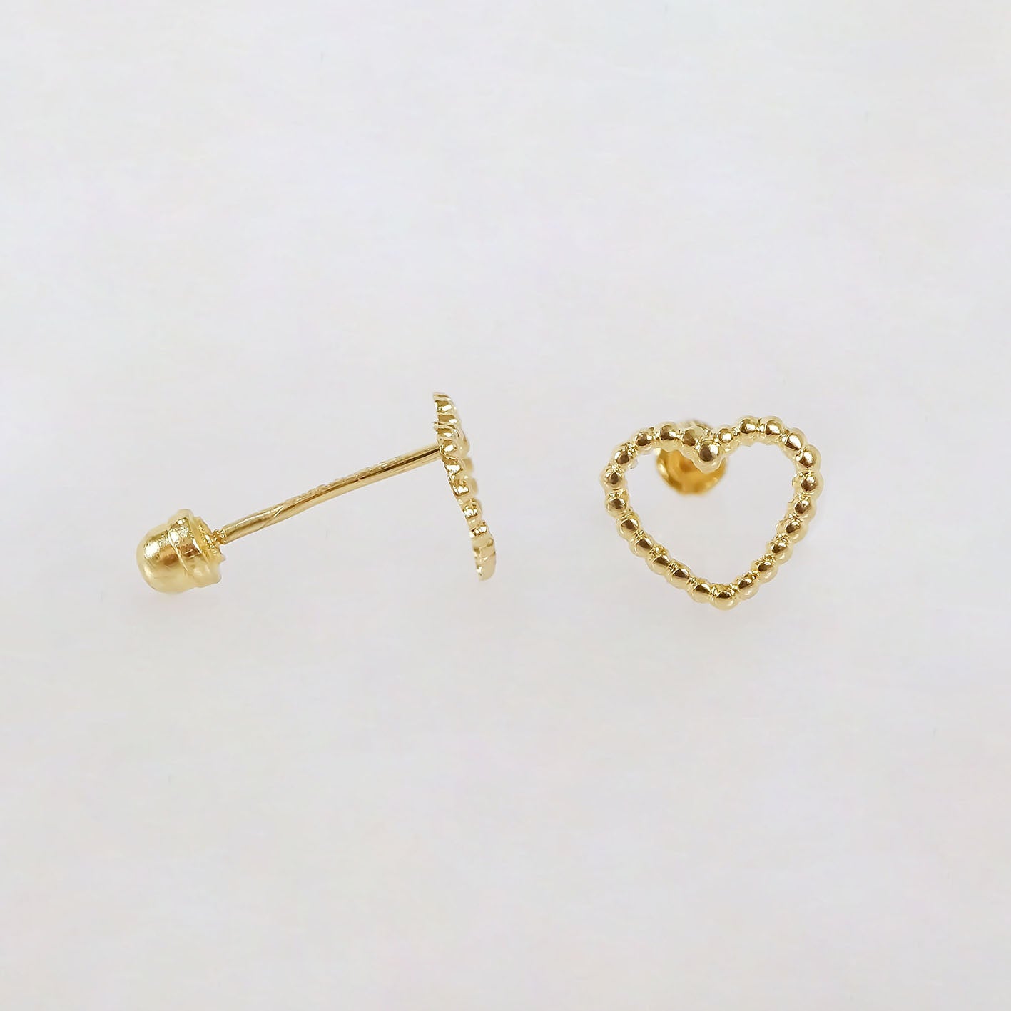 Amor Eterno - Broqueles Merengue Aretes / Oro 10k / Corazón