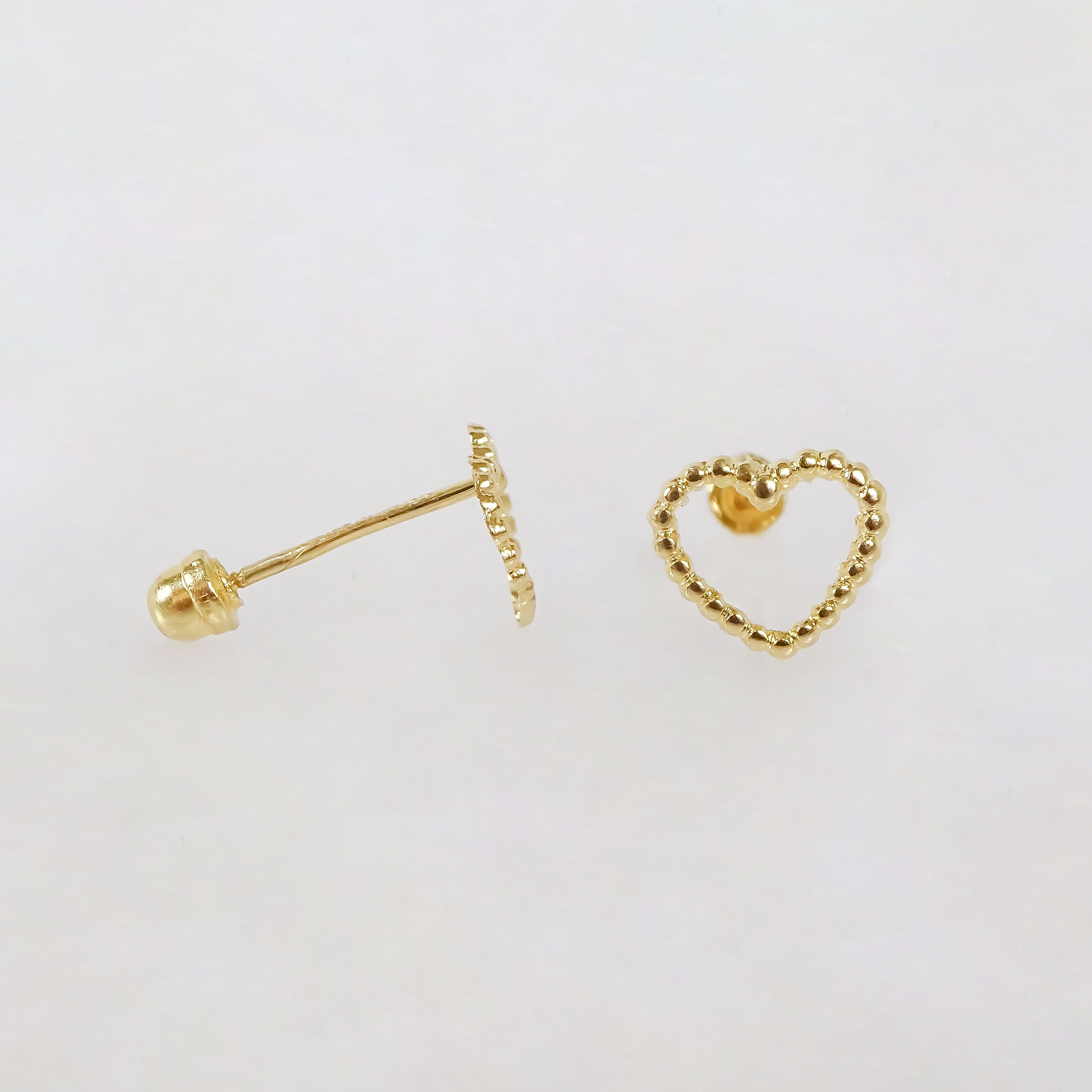 Amor Eterno - Broqueles Merengue Aretes / Oro 10k / Corazón