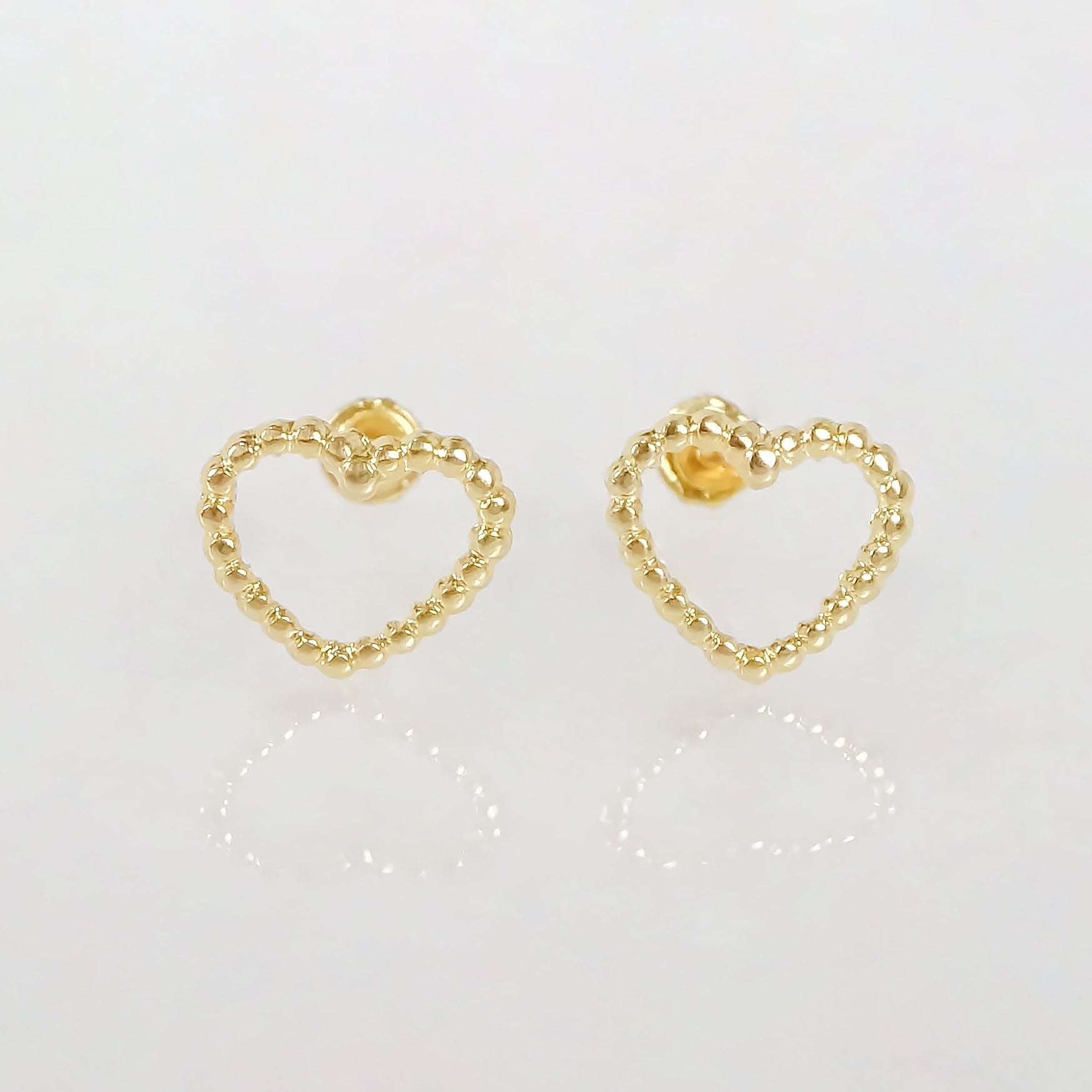 Amor Eterno - Broqueles Merengue Aretes / Oro 10k / Corazón