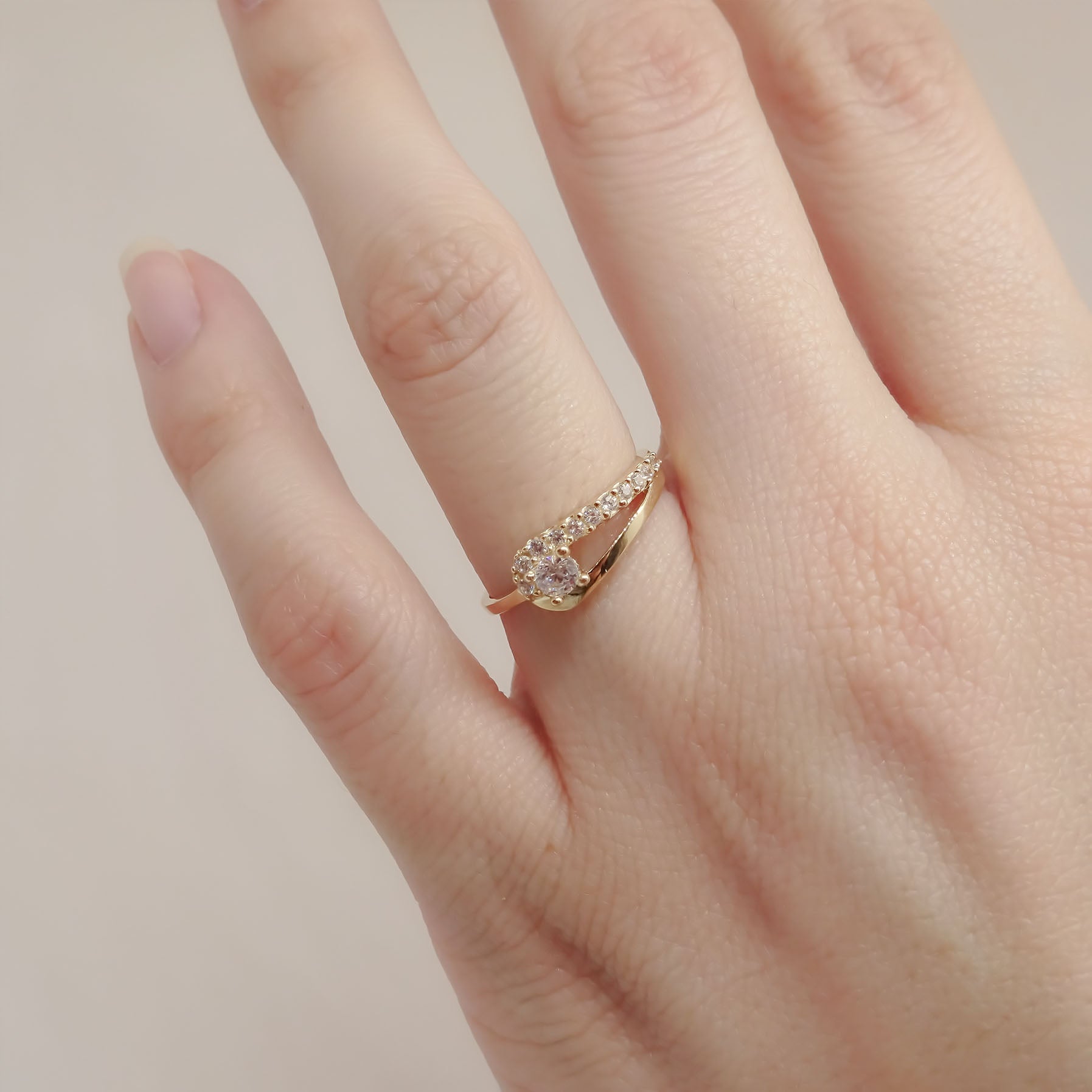 Amor Eterno - Anillo Drop / Oro 14k Sólido