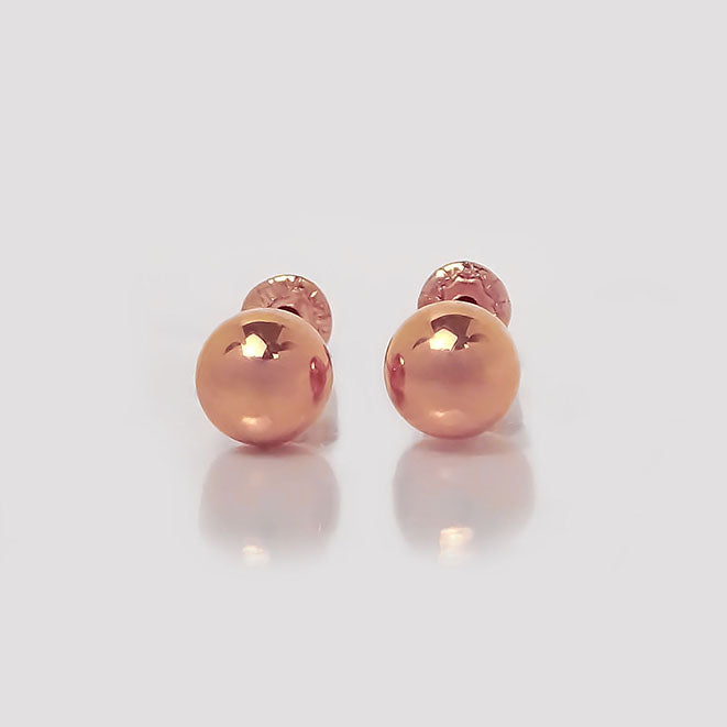 Amor Eterno - Broqueles / Dormilonas 4mm / Aretes / Oro 10k / Rosa