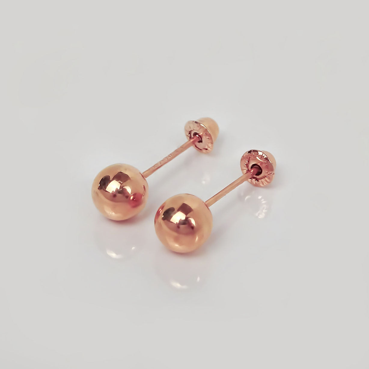 Amor Eterno - Broqueles / Dormilonas 4mm / Aretes / Oro 10k / Rosa