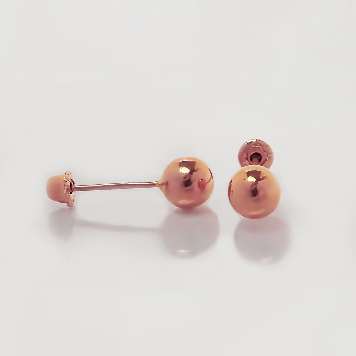 Amor Eterno - Broqueles / Dormilonas 4mm / Aretes / Oro 10k / Rosa