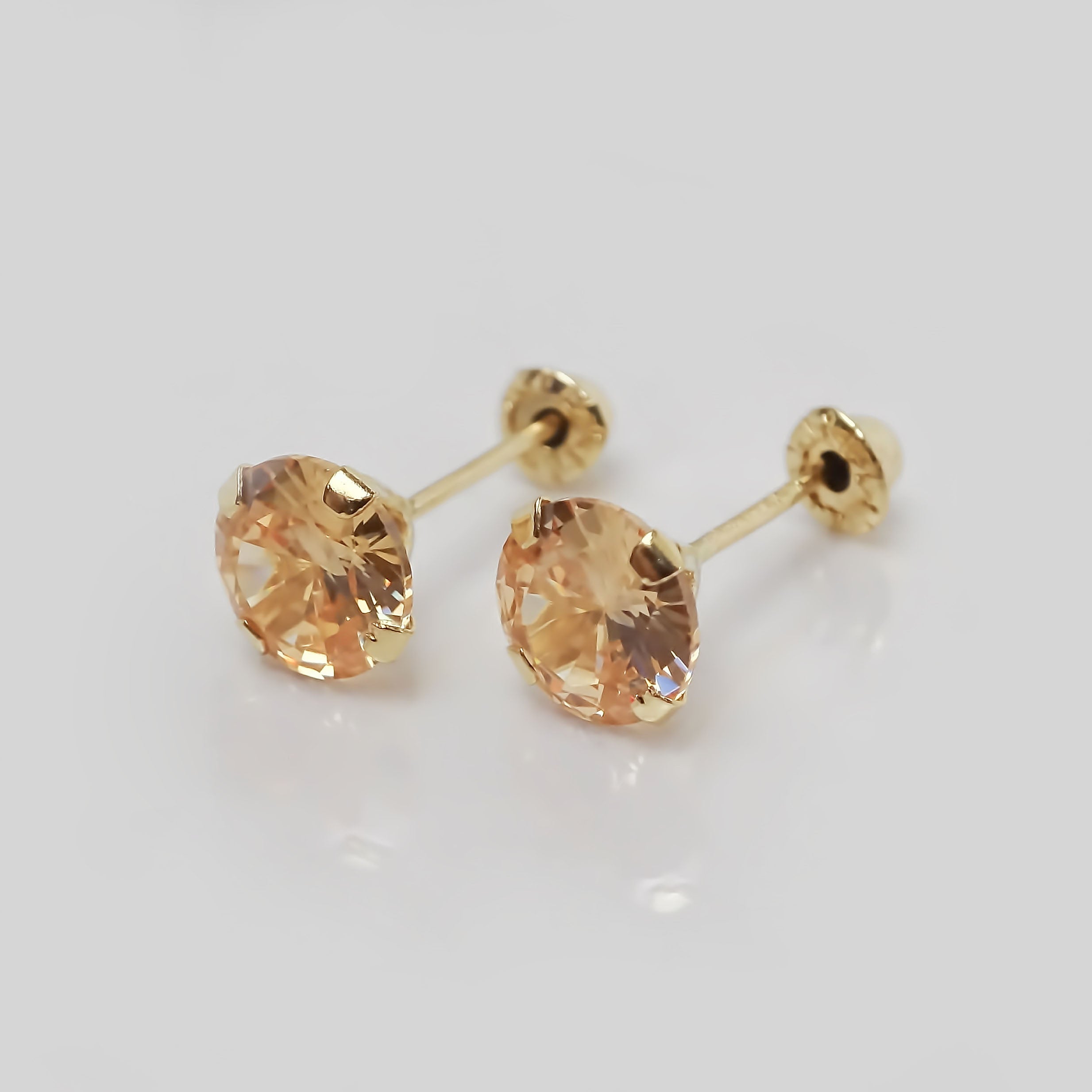 Amor Eterno - Broqueles Recto 5mm / Aretes / Oro 10k