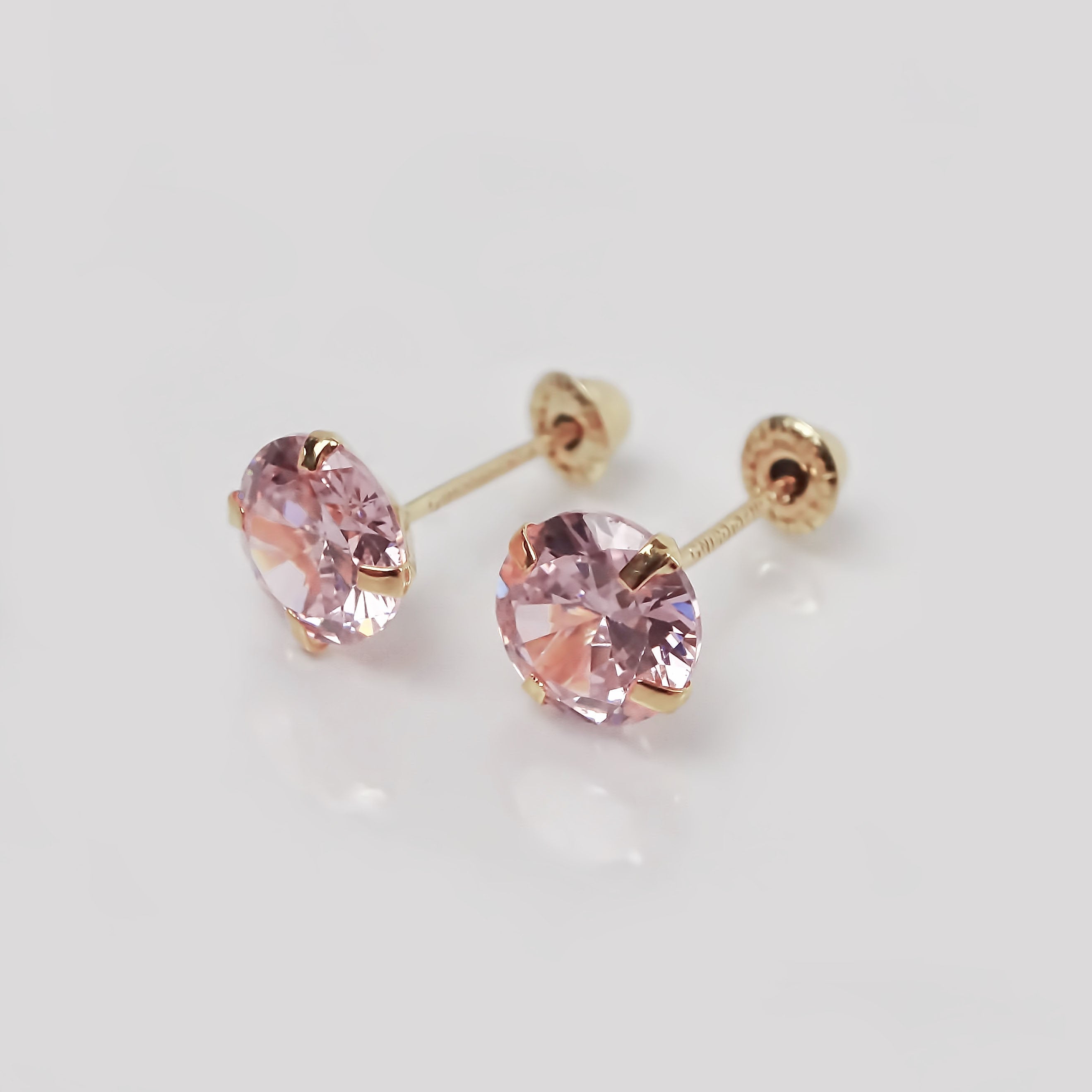 Amor Eterno - Broqueles Recto 5mm / Aretes / Oro 10k