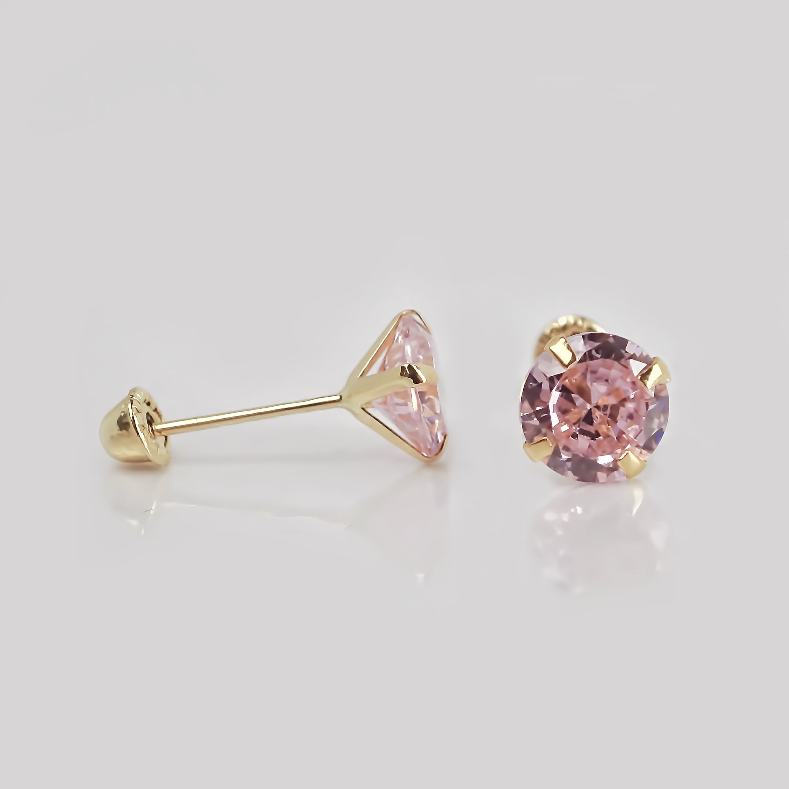 Amor Eterno - Broqueles Recto 5mm / Aretes / Oro 10k
